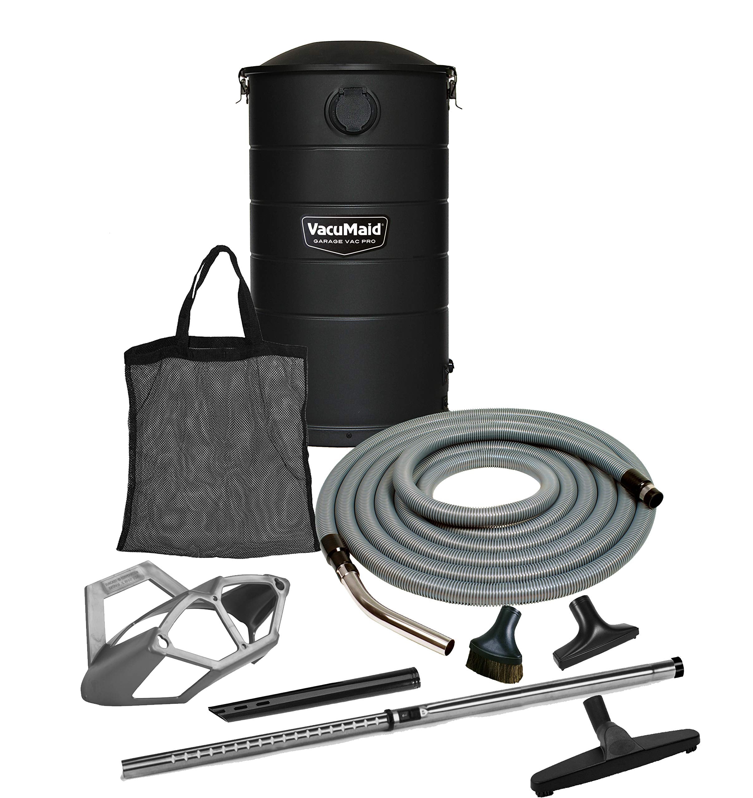 VacuMaid GV50BLKPRO Professional Wall Mounted Garage and Car Vacuum with 50 ft. Hose and Tools