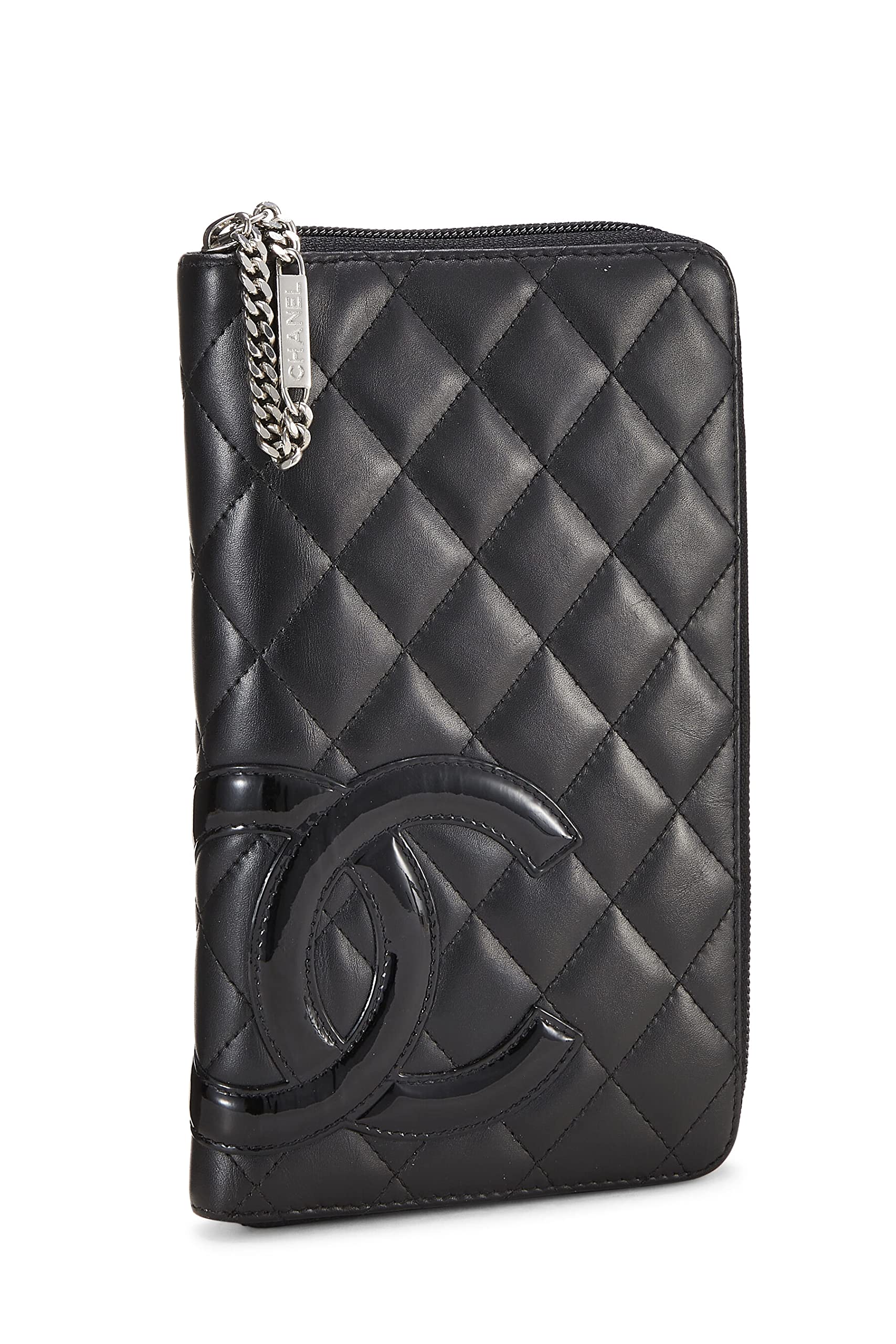 Chanel, Pre-Loved Black Quilted Calfskin Cambon Travel Wallet, Black