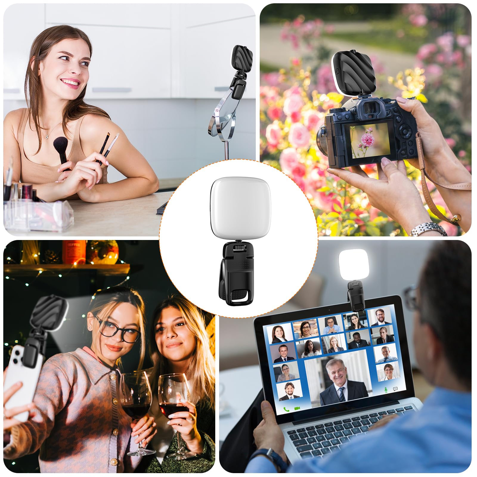 Uonnet Rechargeable Selfie Light, 2500-6500K LED Video Light with Front & Back Clip, Phone Light Clip Adjusted 3 Modes for iPhone/Laptop/ipad/Camera/TiKTok/Volg/Video Conferencin/Selfie