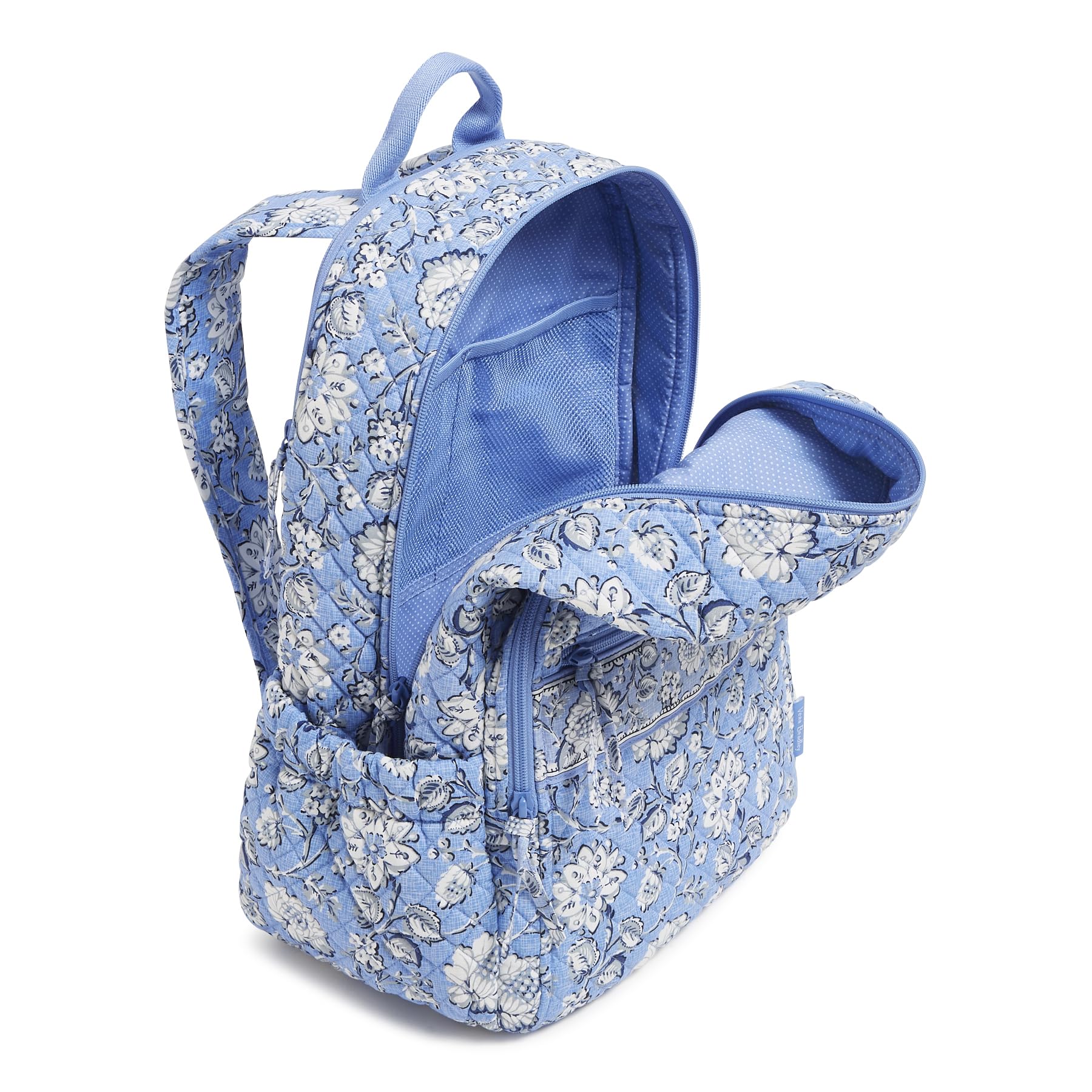 Vera Bradley Cotton Campus Backpack, Sweet Garden Blue