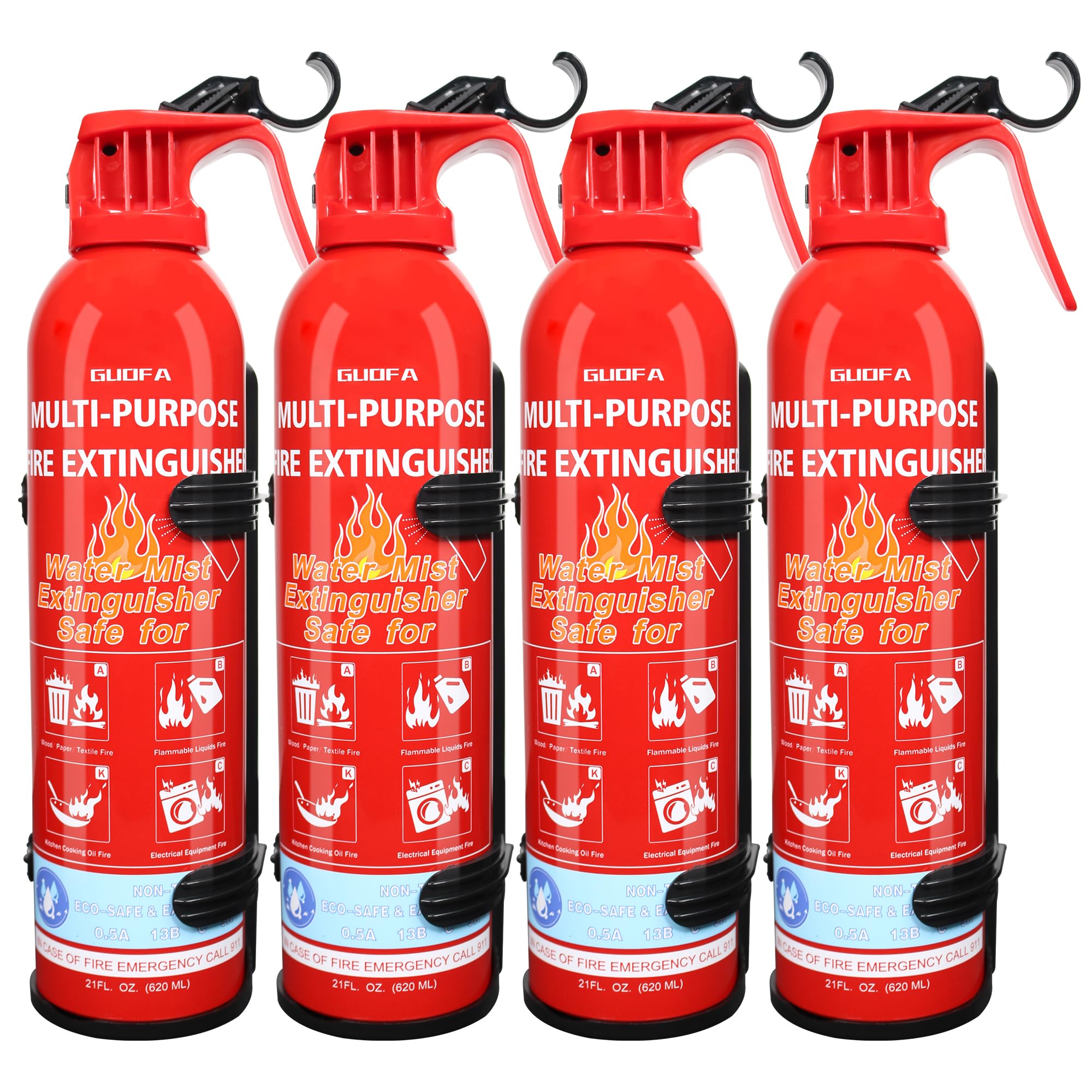 Fire Extinguisher for Home, 4 Pack Vehicle Fire Extinguishers for A B C K Fire Types, Portable Extinguisher for Car Boat Kitchen House Office Garage Marine