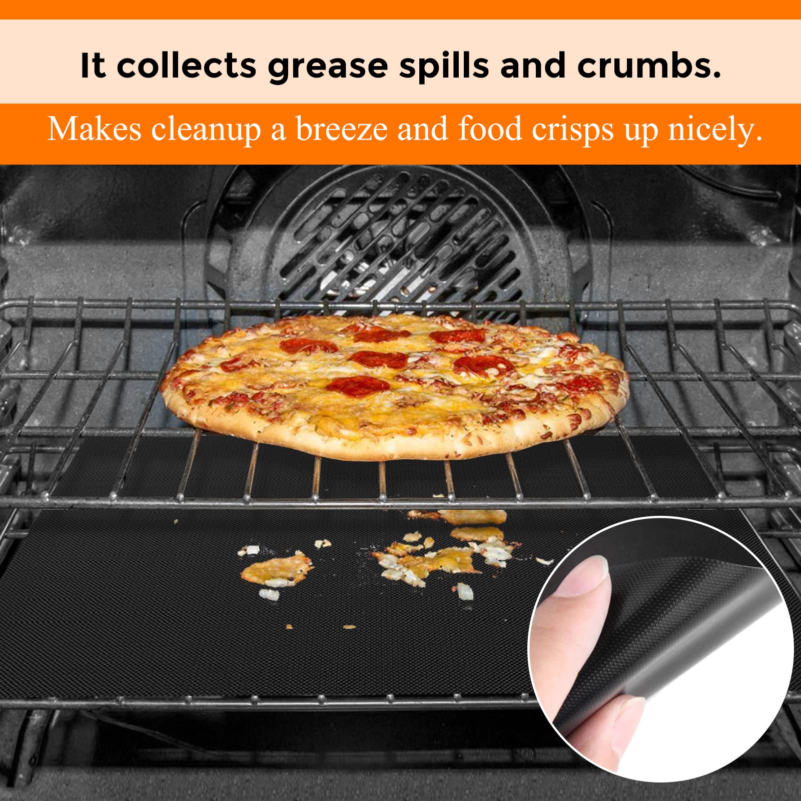 Cowbright 3Pcs Air Fryer Liners, Non-stick Baking Mat for Ninja Foodi SP101 & SP201 Air Fry Oven