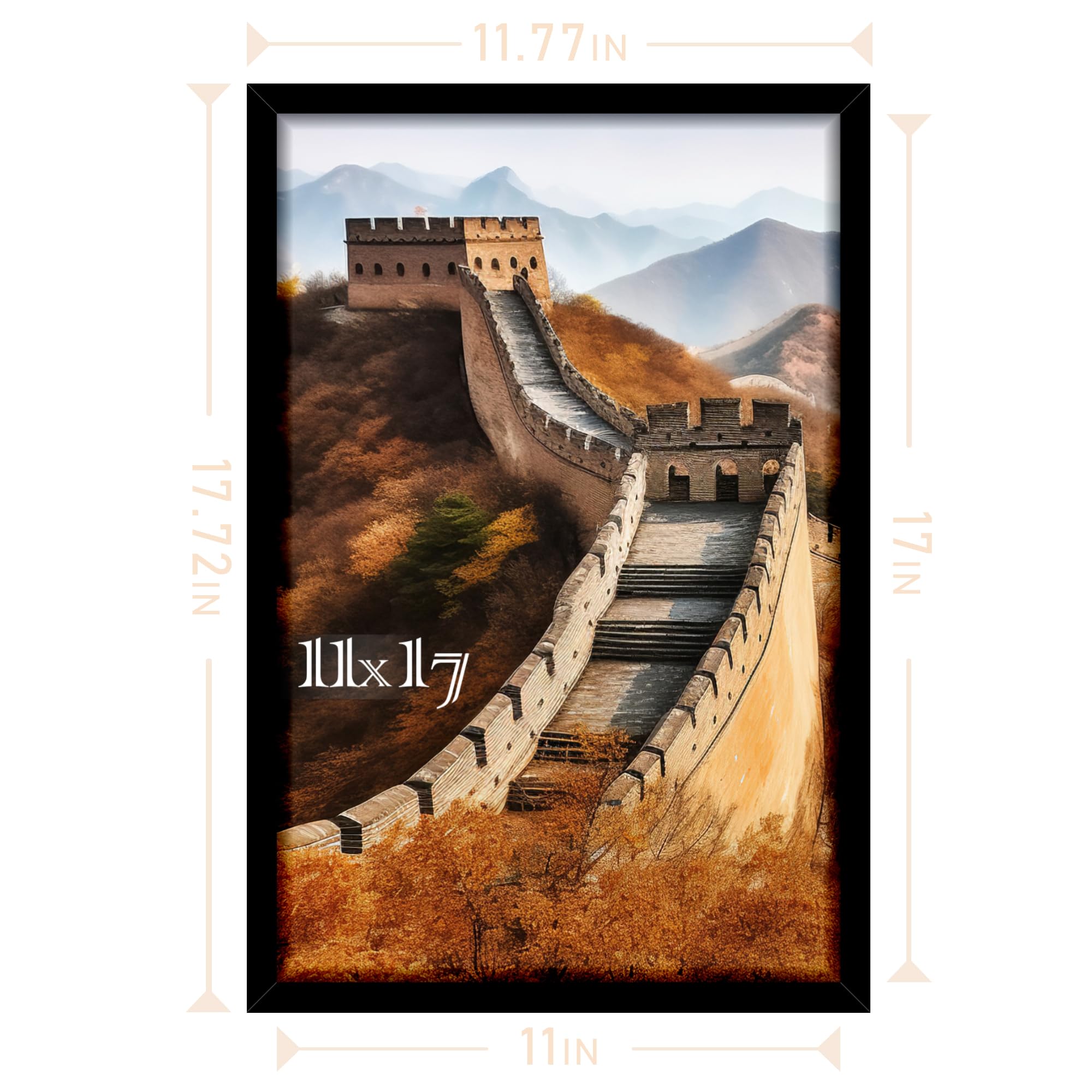 Picrit 11x17 Picture Frame, Photo Frame for Wall Mounting Diaplay, Black