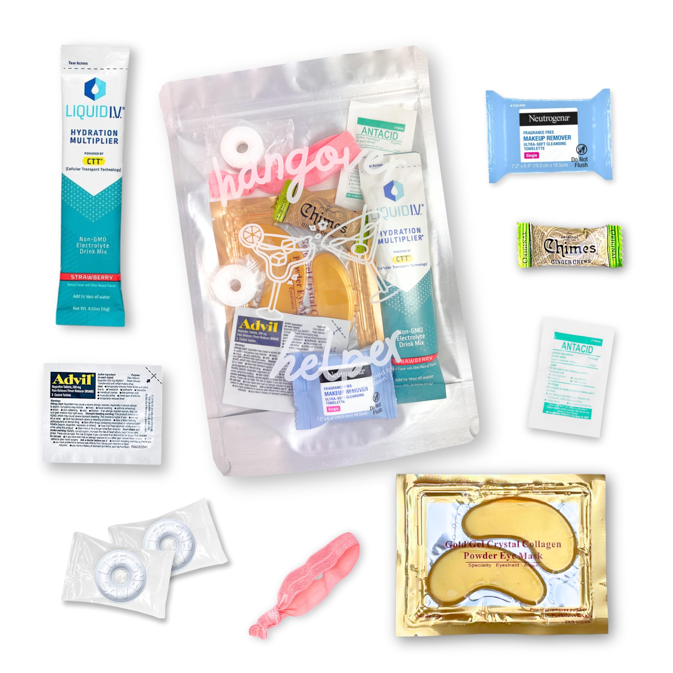 Casey Aileen Hangover Kit (1 Pack) Pre Filled Party Favors, Goodie Bags, Gift for Bachelorette, Wedding, 21st Birthday, Girls Trip and All Celebrations