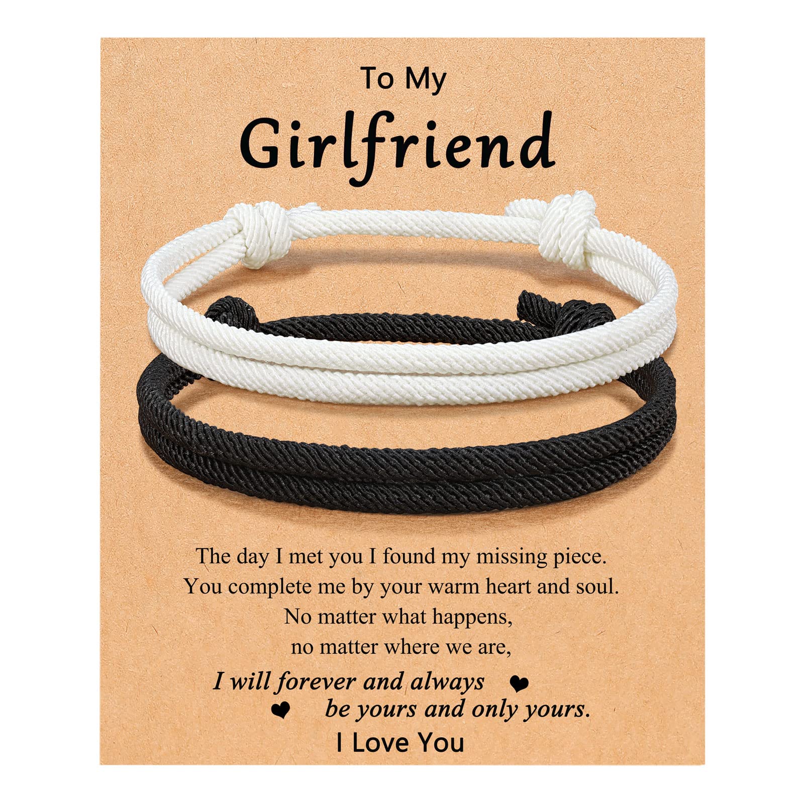 UNGENT THEM Gifts for Girlfriend Birthday Gift Ideas Bracelet Anniversary I Love You My Girlfriend Cute Romantic Sweetest Christmas Valentines Day Gifts for Her Girlfriends Women