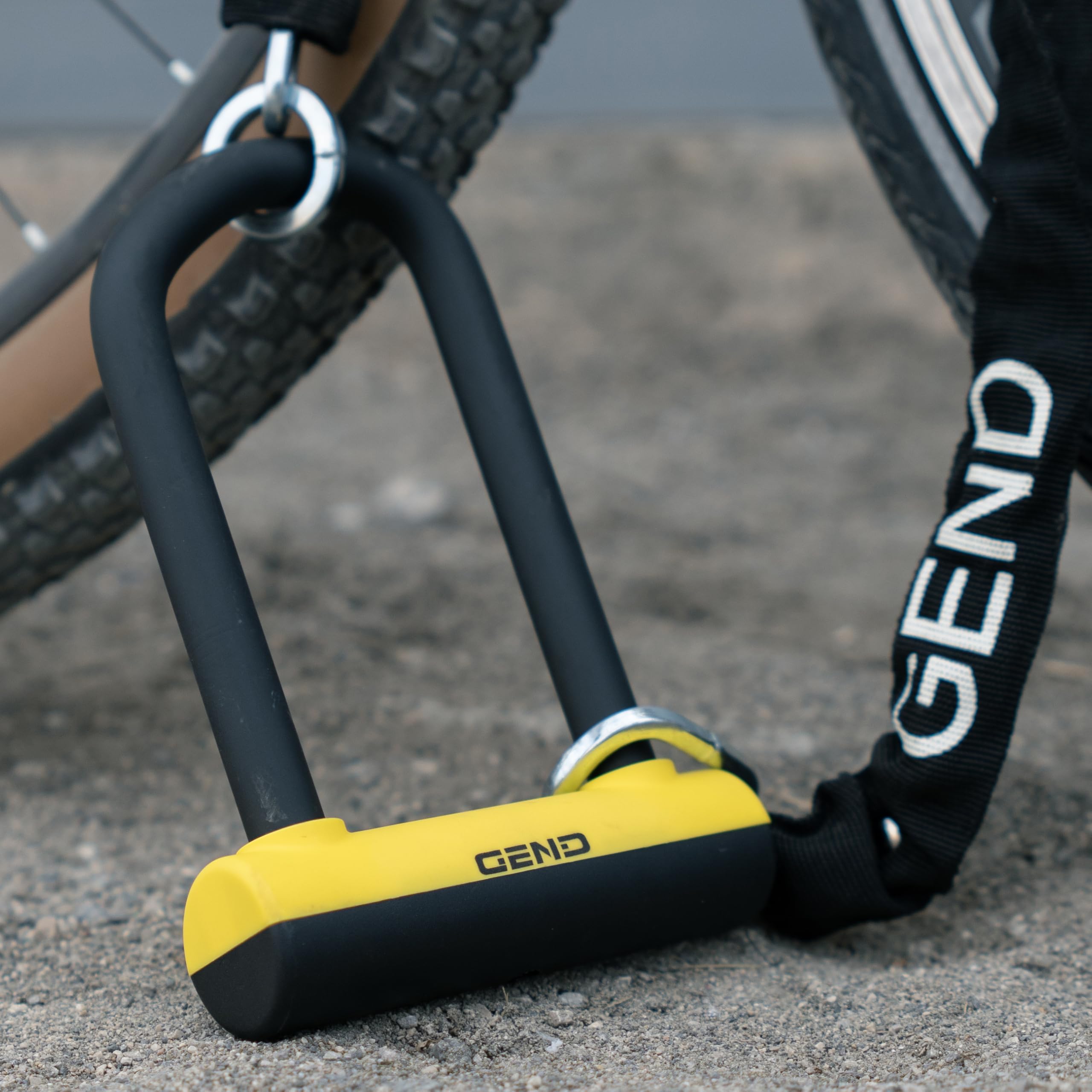 GEND Bike Lock, Heavy Duty Anti Theft High Security Level Bike U Lock with 3ft Chain - 16.20mm Bold Shackle Bike U Lock with Lighted Keys & Mounting Bracket for Road, Mountain, Ebike & Motorcycle
