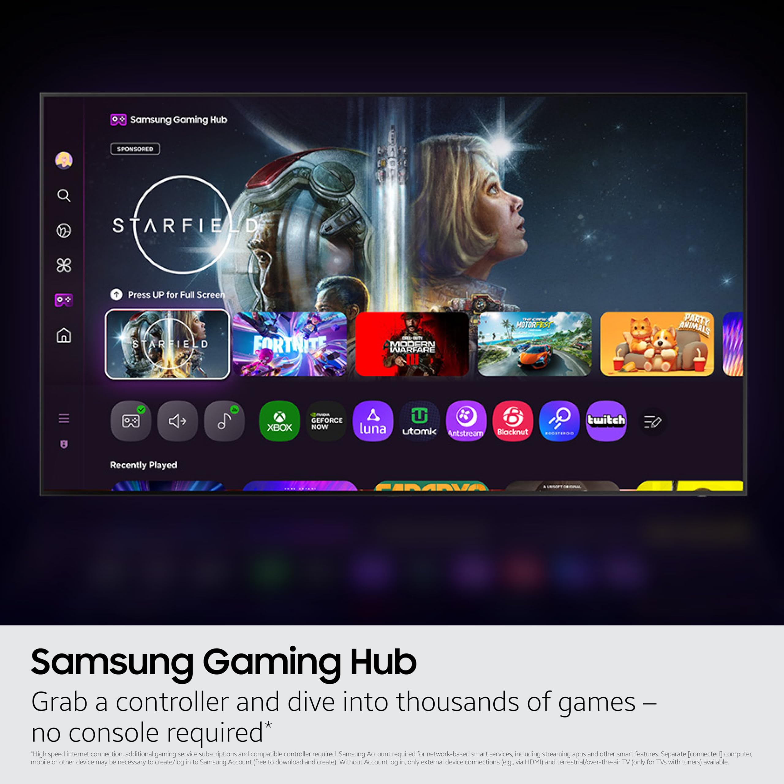 Samsung 55-Inch Class QLED Q7F Series Samsung Vision AI Smart TV (2025 Model, 55Q7F) Quantum HDR, Object Tracking Sound Lite, Q4 AI Gen1 Processor, 4K upscaling, Gaming Hub, Alexa Built-in