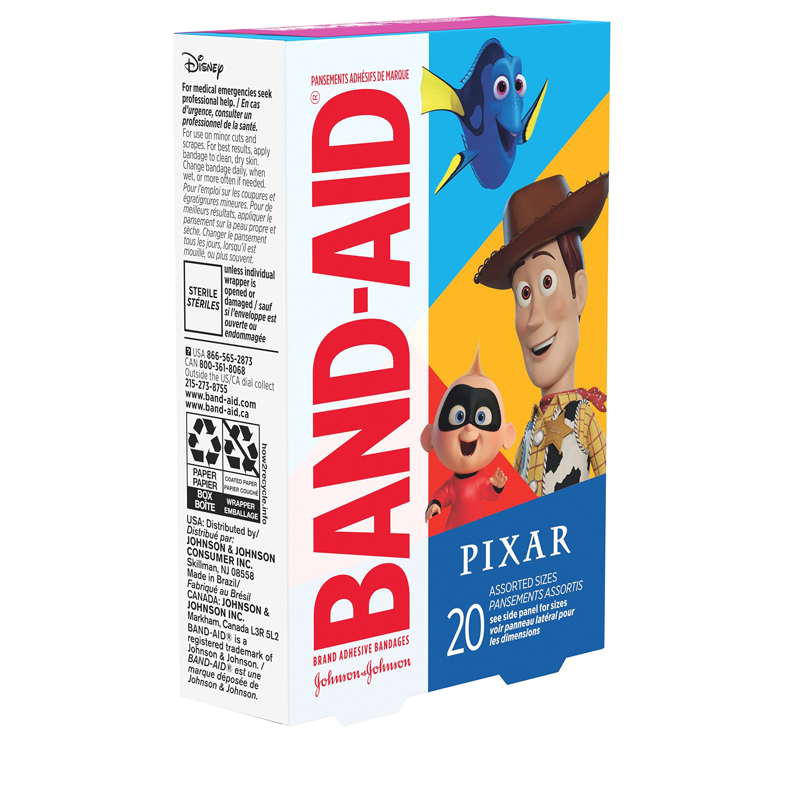 Band-Aid Bandages, Disney/Pixar Mashup Characters, Assorted 20 ct