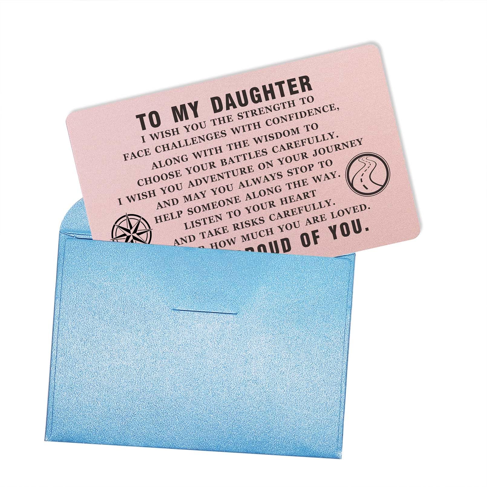 ABNTY Daughter Graduation Gifts, Inspirational Gift for Daughter from Parents, Mom to Daughter Wallet Card