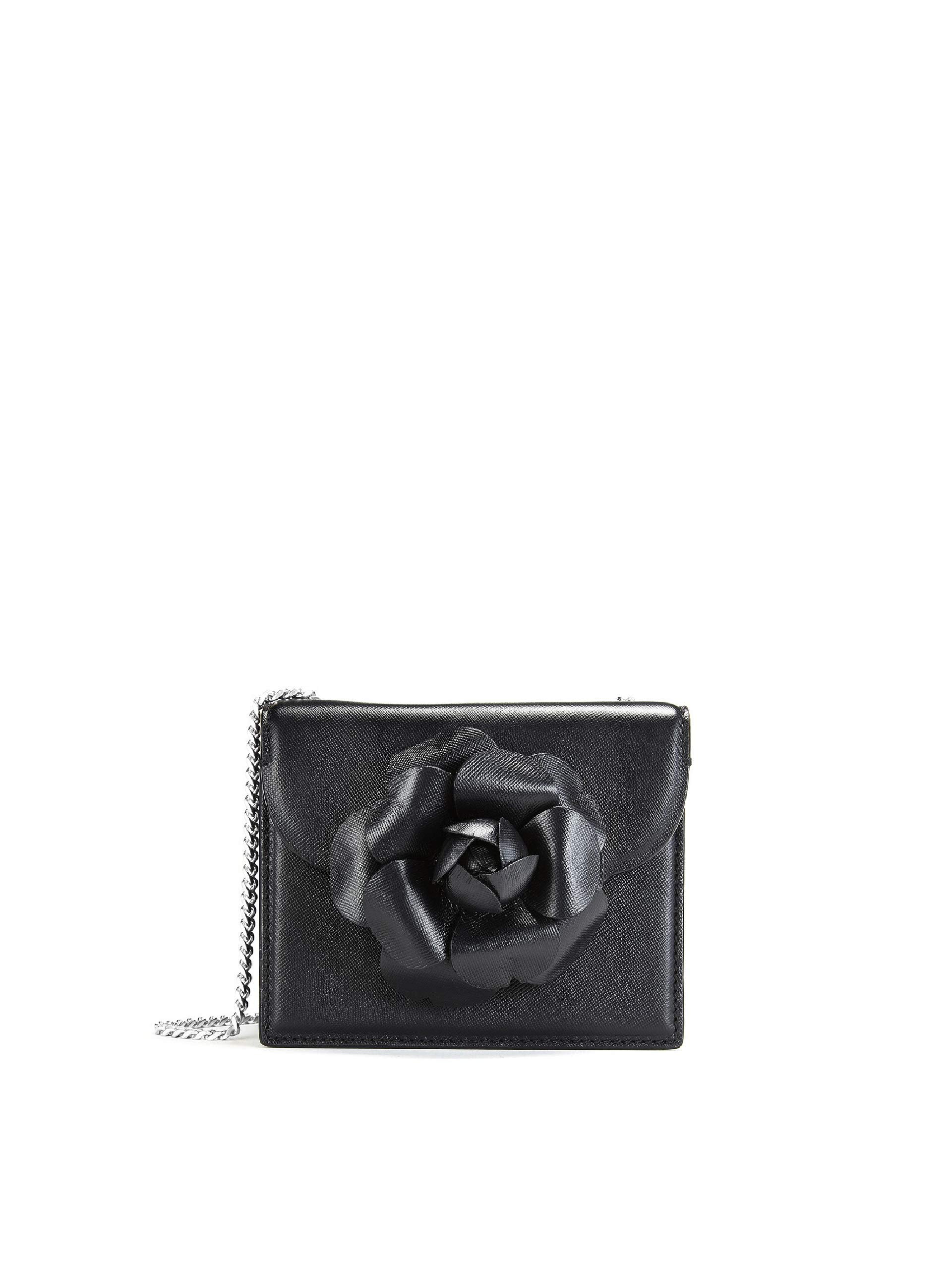 Oscar de la Renta Black Saffiano Mini TRO Bag