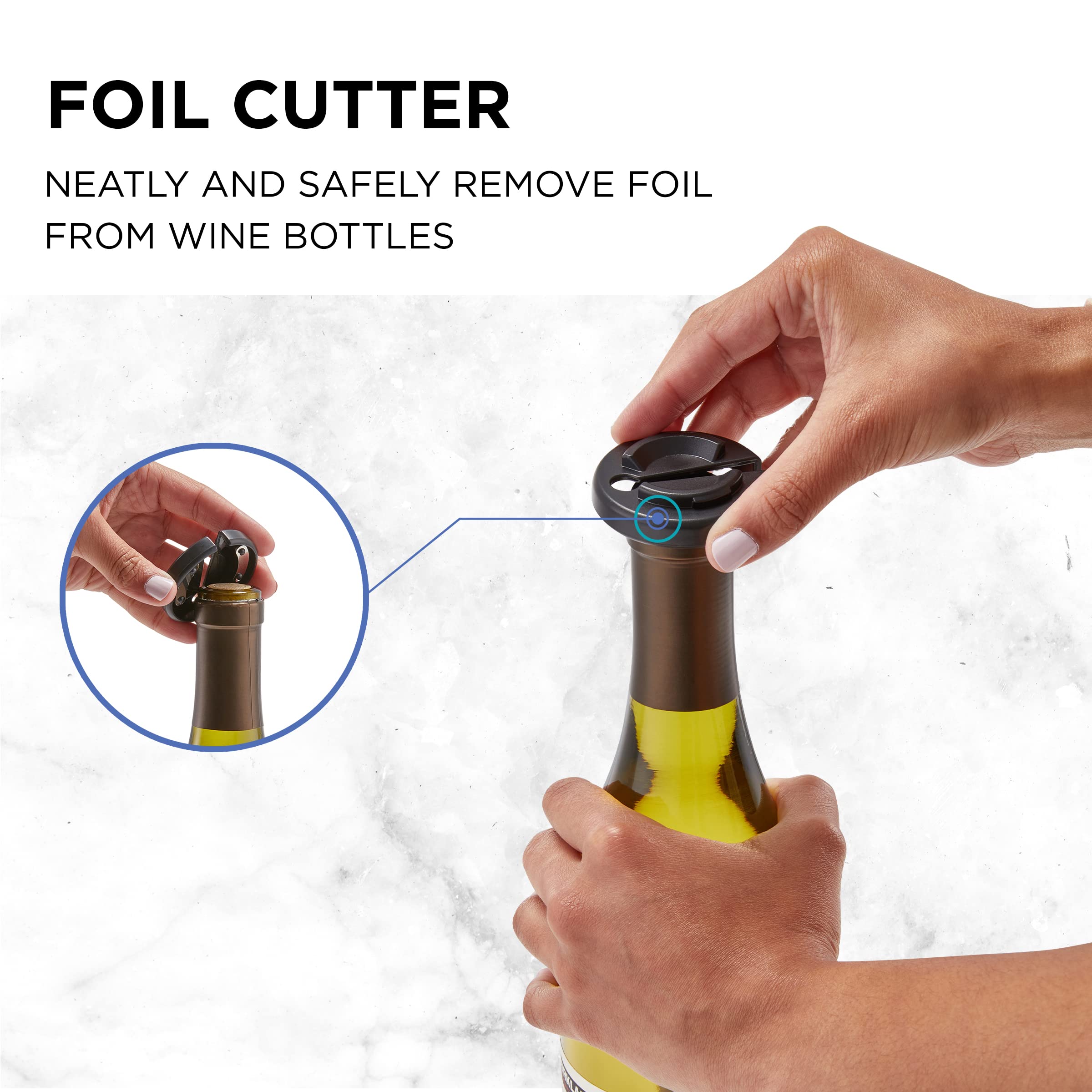 Ivation All-in-One Wine Gift Set – Includes Electric Bottle Opener, Aerator Dispenser, Preserver Pump, 2 Cork Stoppers, Foil Cutter & Gift Box