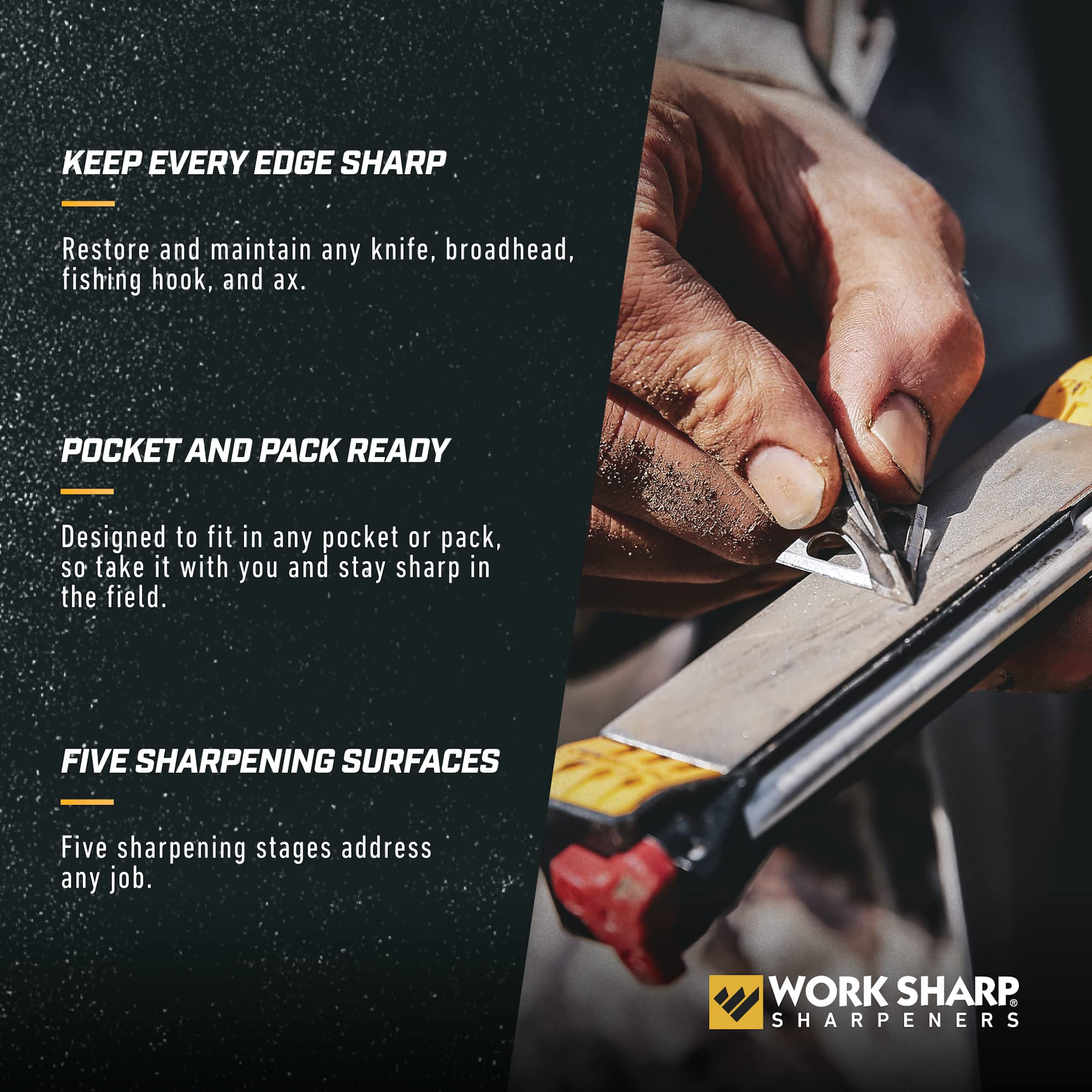 Work Sharp Guided Field Sharpener 3 Pack Gift Set, Travel Hunting Knife Sharpener Tool Multi Pack