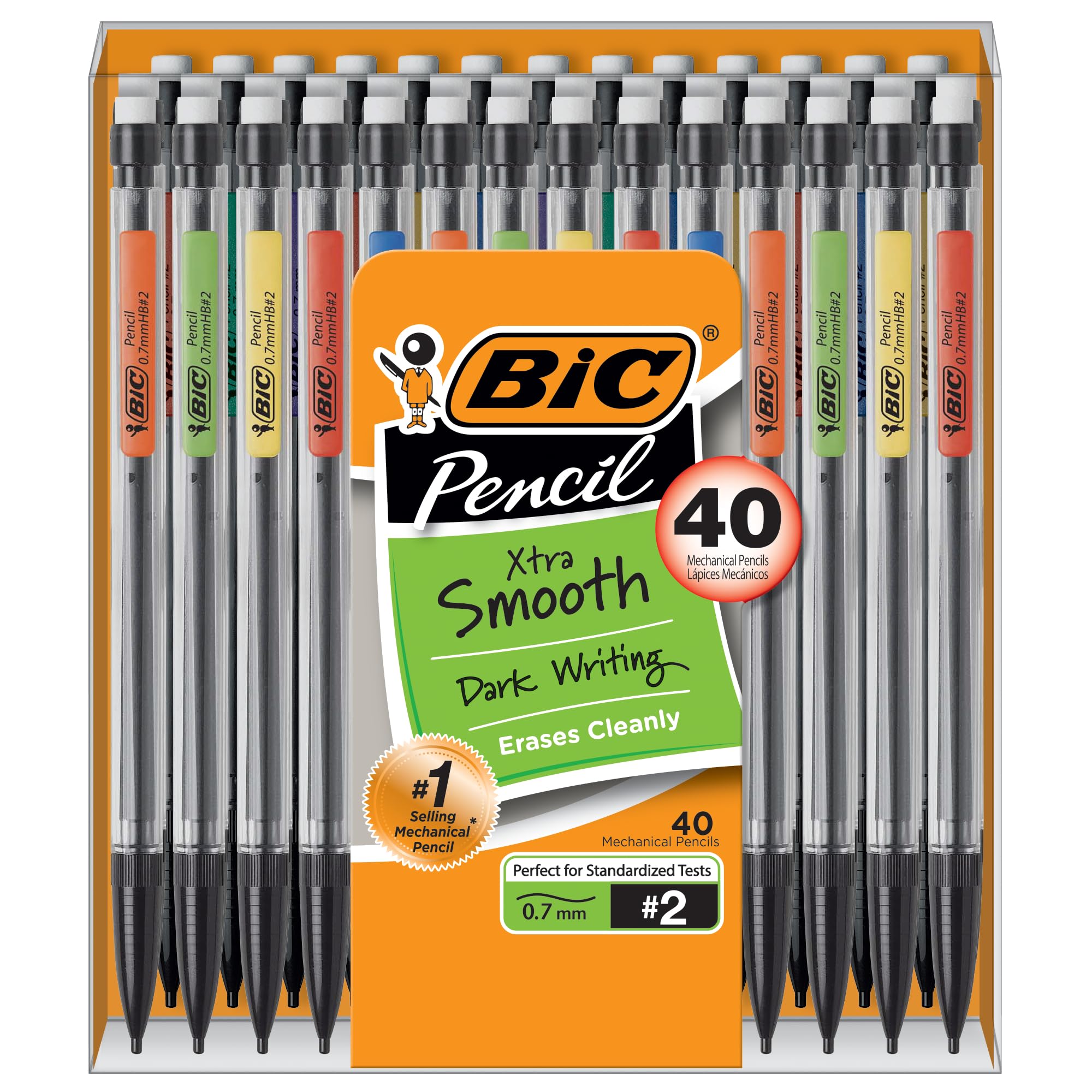 BIC Xtra-Smooth Mechanical Pencil (MPP40MJ), Medium Point (0.7mm), Perfect for the Classroom and Test Time, 40-Count