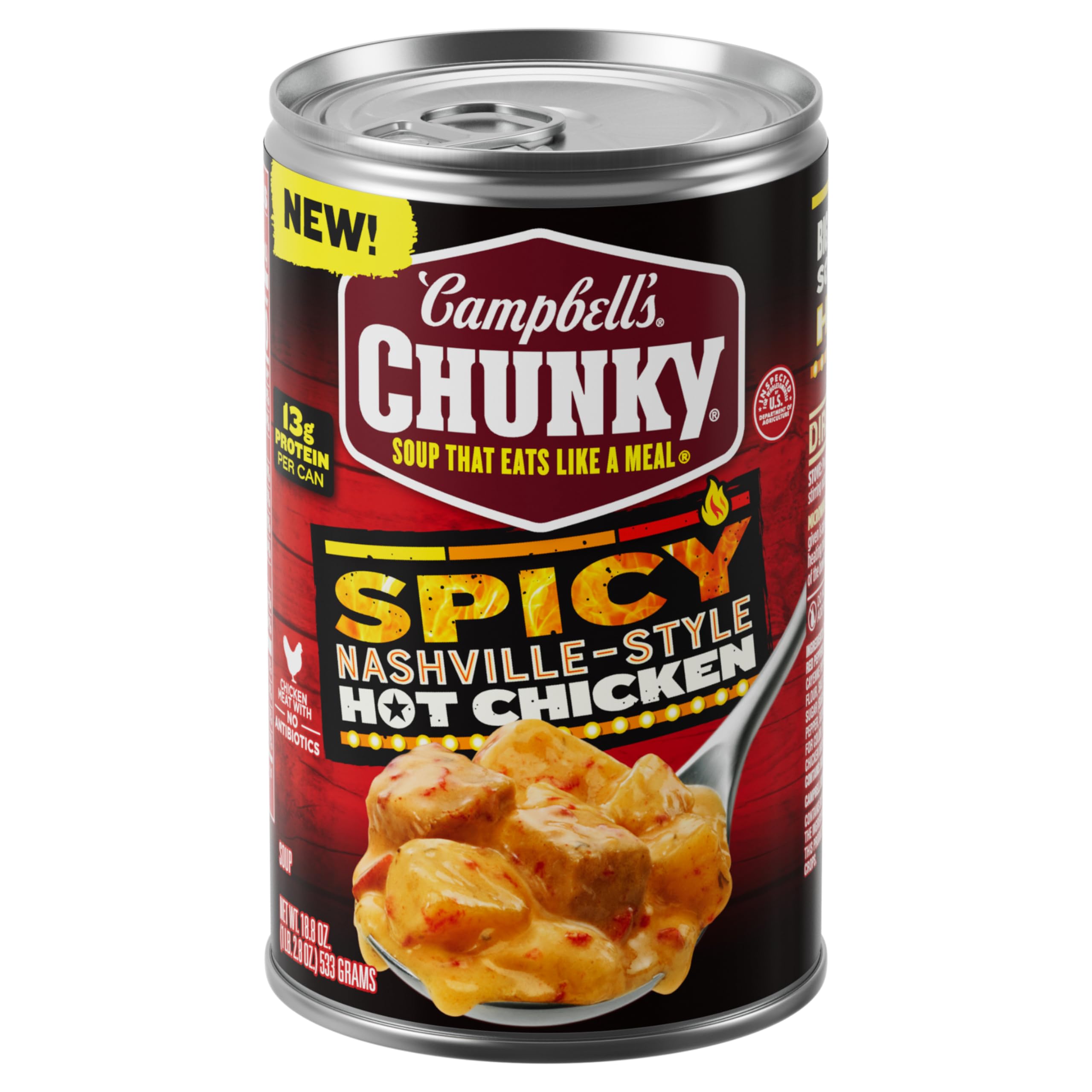 Campbell's Chunky Soup, Spicy Nashville-Style Hot Chicken Soup, 18.8 oz Can