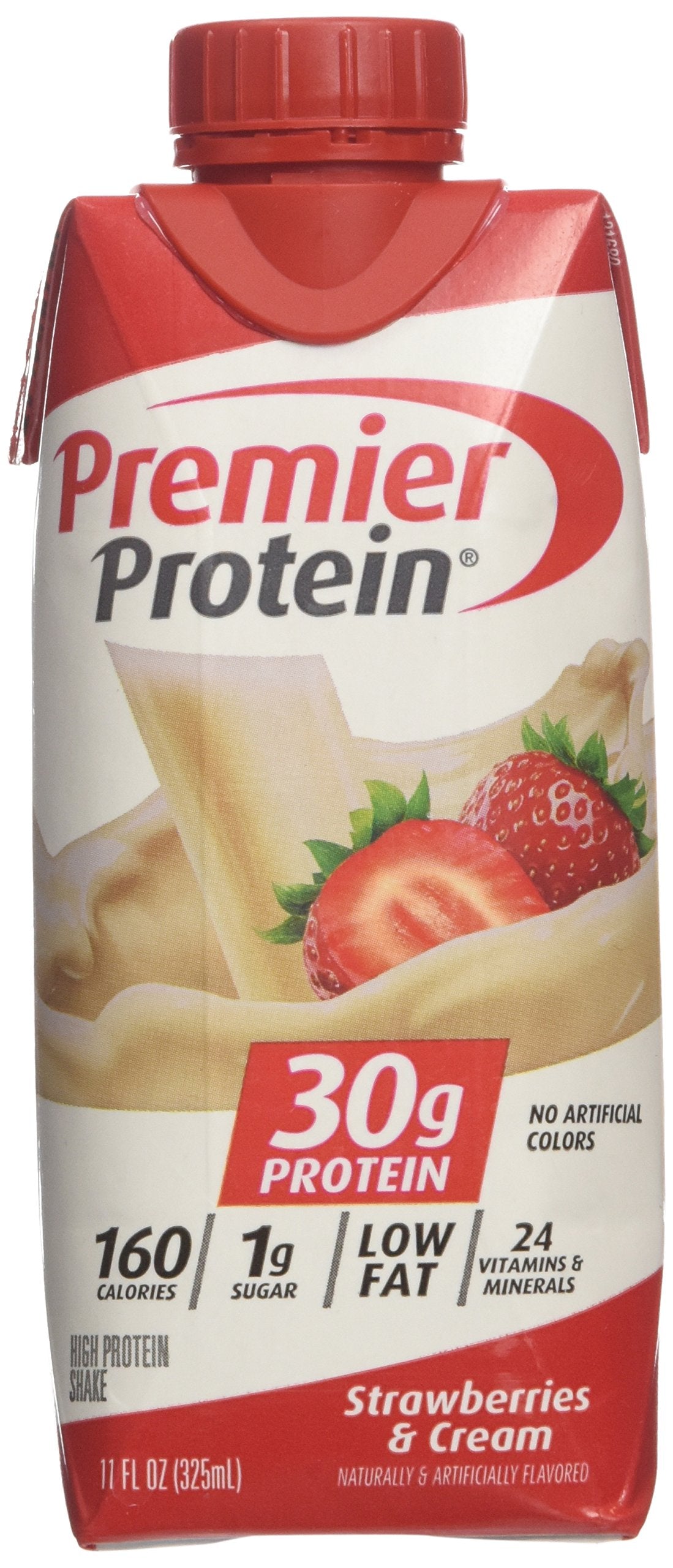 Premier Protein Protein Shake, Strawberries & Cream, 30g Protein, 1g Sugar, 11 fl oz Pack of 12