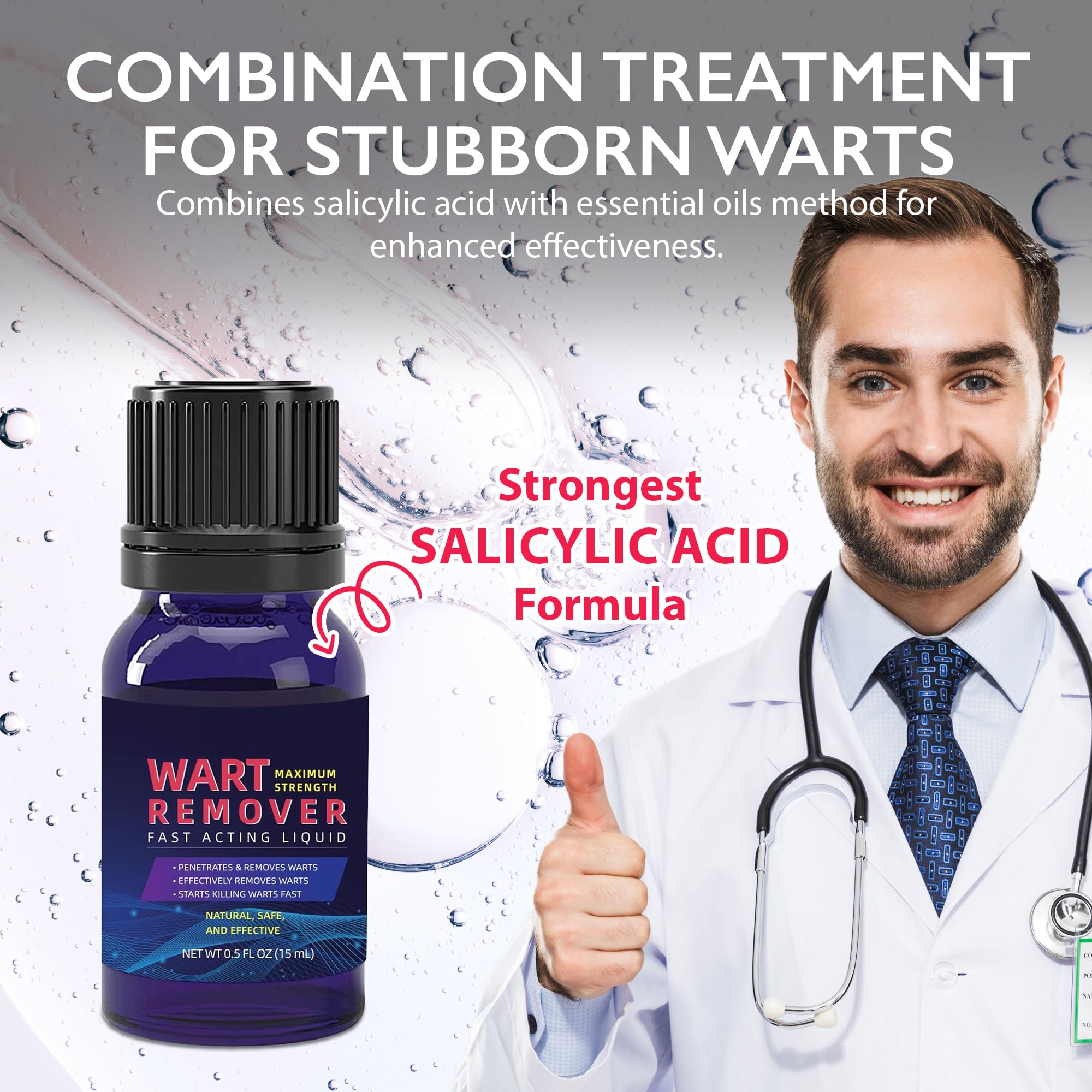 Fast-Acting Wart Remover for Plantar Wart: Salicylic Acid Wart Remover Freeze Off for Men Women - Wart Removal for Plantar Wart, Genital Wart, H Warts, Common Wart, Flat Wart, Corn, Callus, Feet Warts