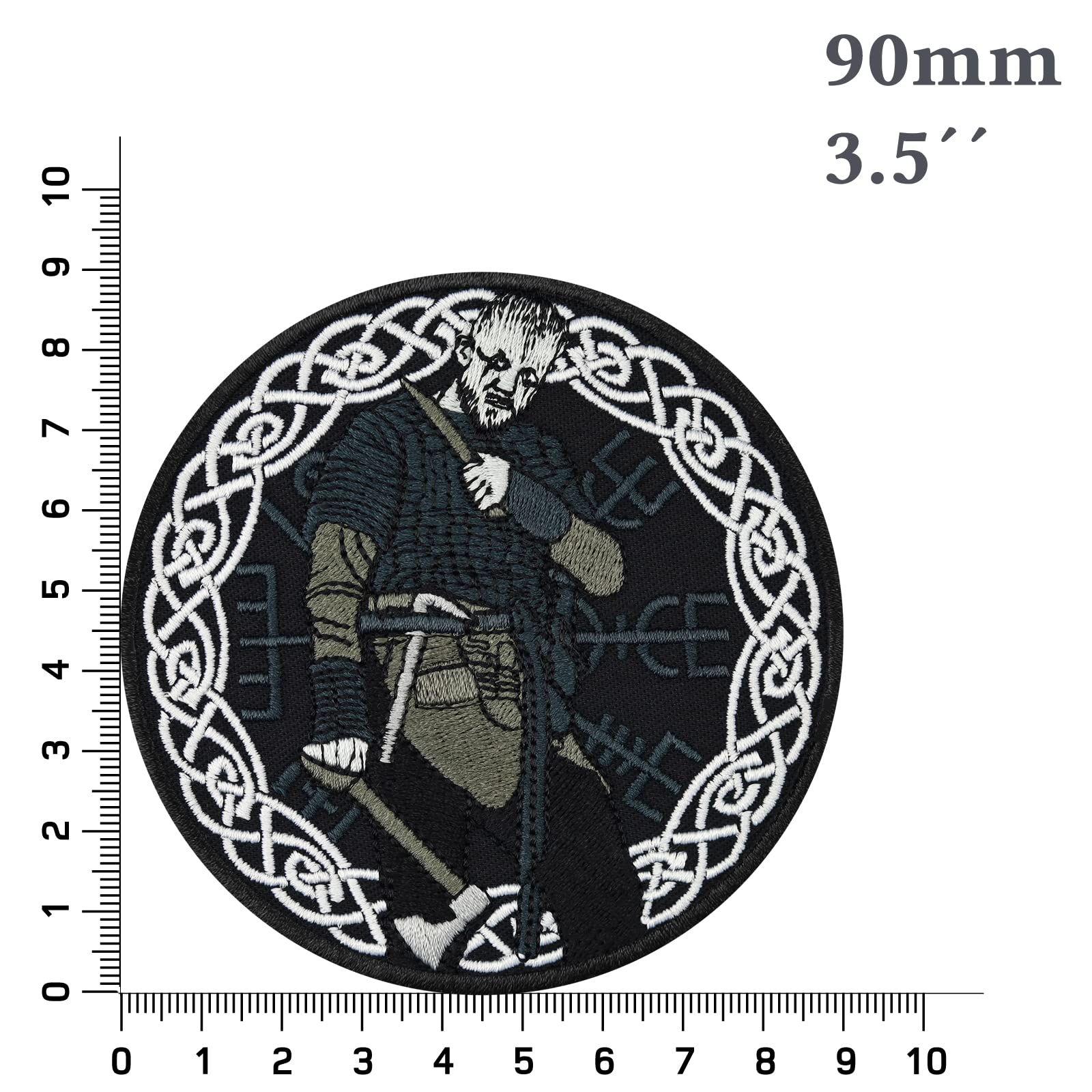 Floki The Shipwright Vikings Patch Embroidered Iron On badge| Floki Emblem Norse Runes Viking Ship | fabric applique | Premium Vikings Merchandise |sew on for all fabrics | 3.54X3.54 in