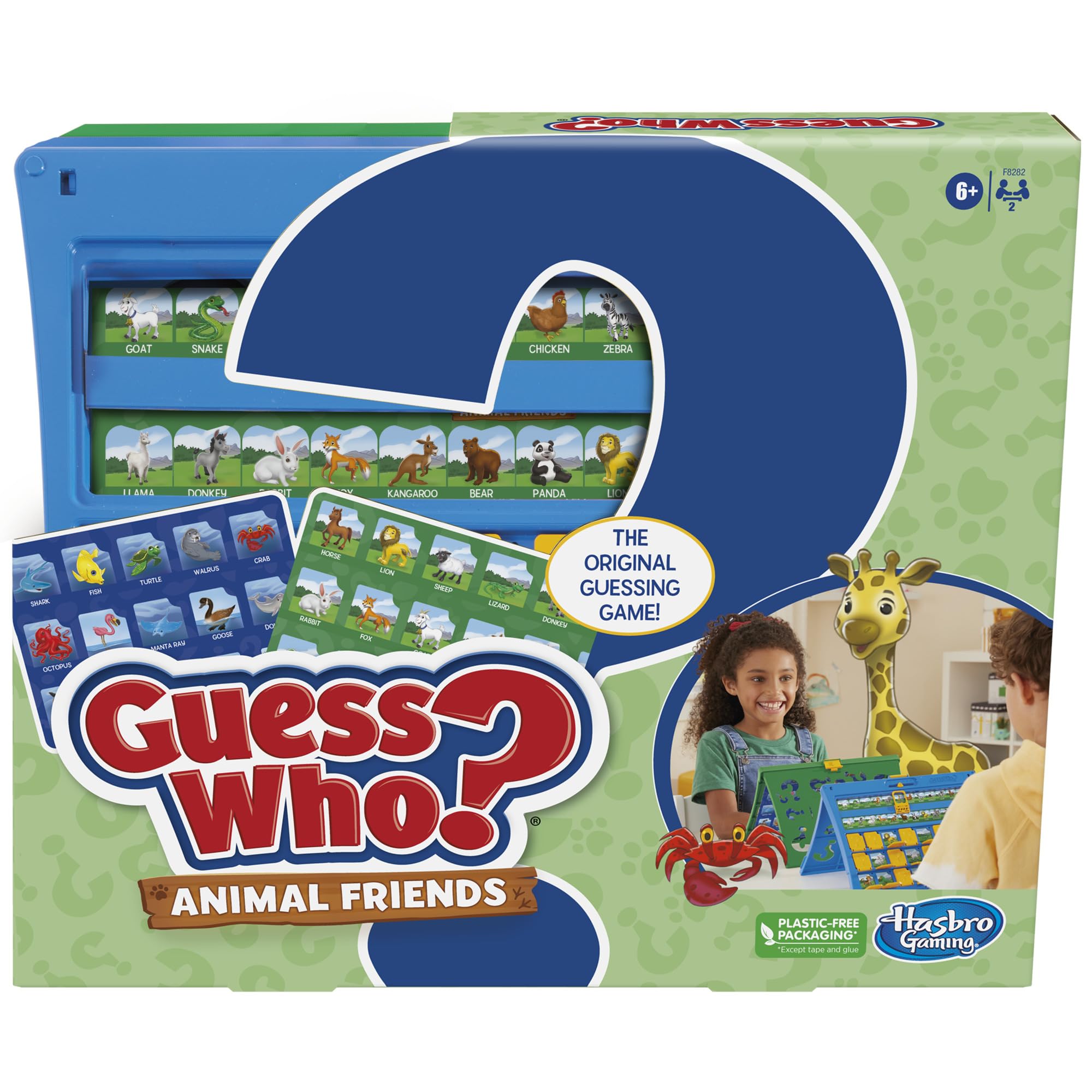 Hasbro Gaming Guess Who? Animal Friends Game | 2 Double-Sided Animal Sheets | 2-Player Board Games for Kids | Back to School Gifts | Ages 6+ (Amazon Exclusive)