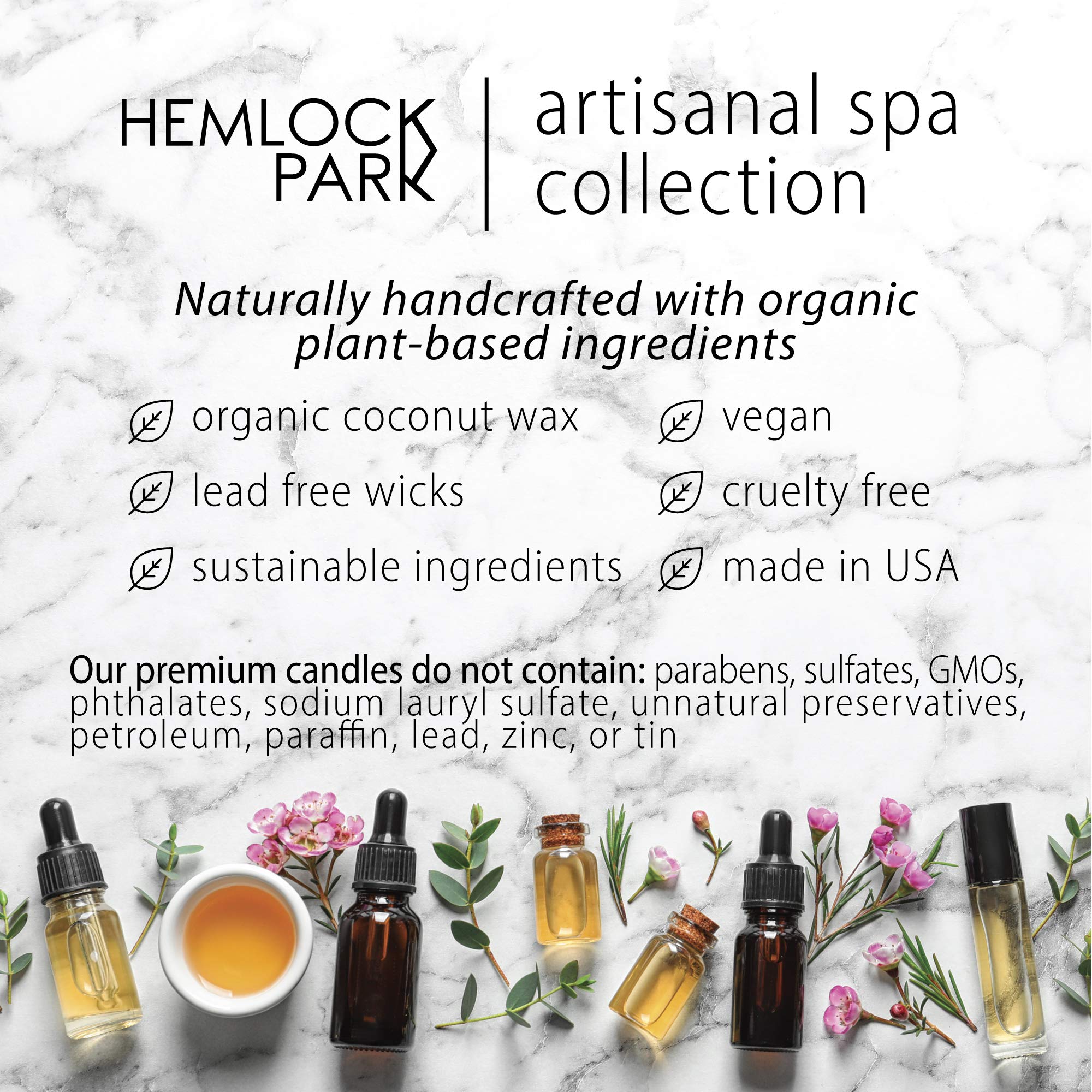 Hemlock Park Artisanal Spa Collection | Apothecary Candle, Shea Butter Soap, Bath Bomb, Mineral Salt Bath Soak | Handcrafted with Organic Ingredients (Scarlet Rose)