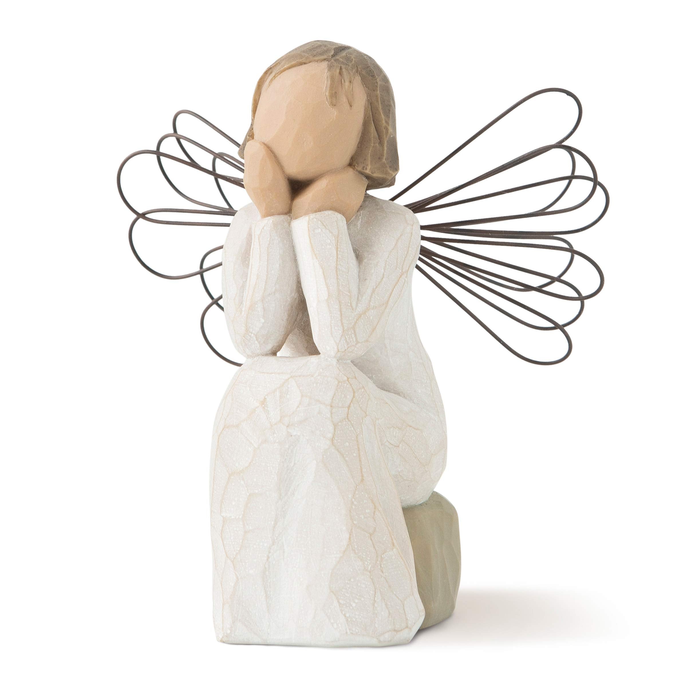 Willow Tree Angel of Caring, Always There, Listening with a Willing Ear and an Open Heart, Expressing Appreciation for Teachers, Volunteers, Caregivers, Nurses, Friends, Sculpted Hand-Painted Figure