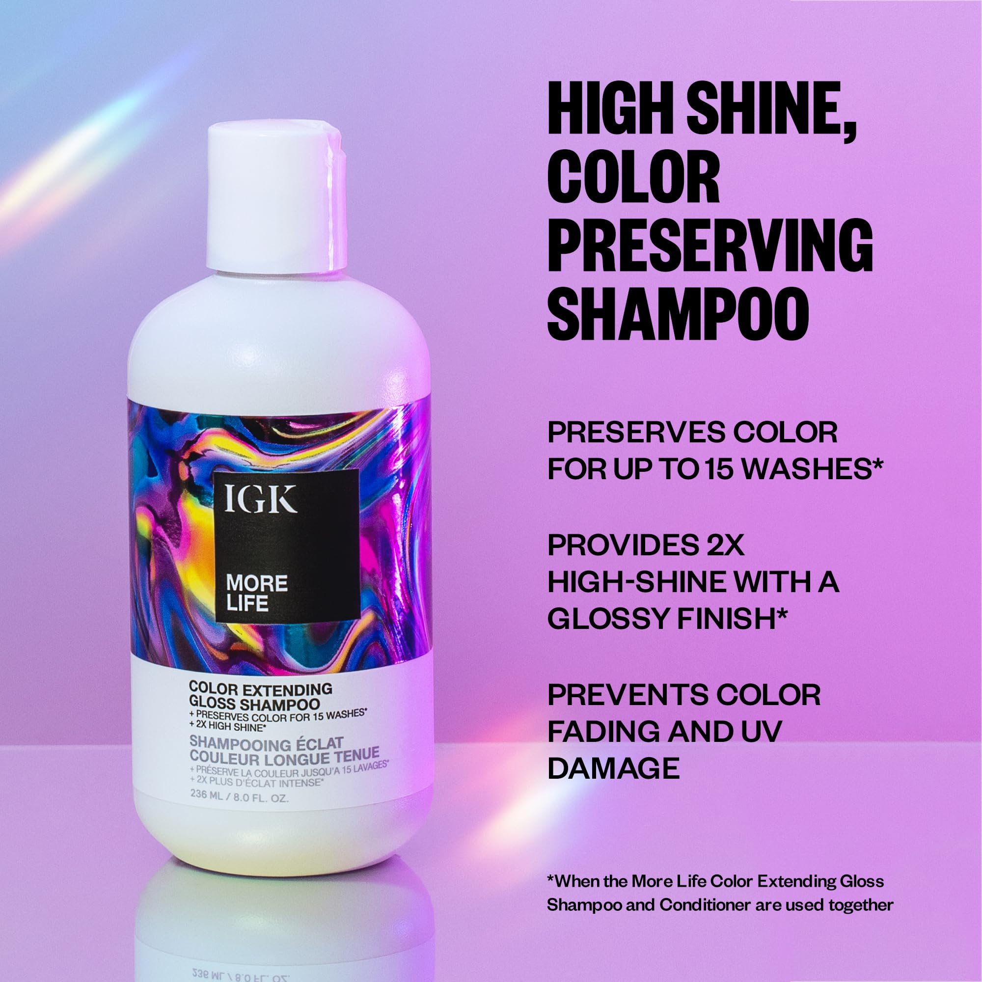 IGK More Life Color Extending Gloss Shampoo 236 ml / 8 oz