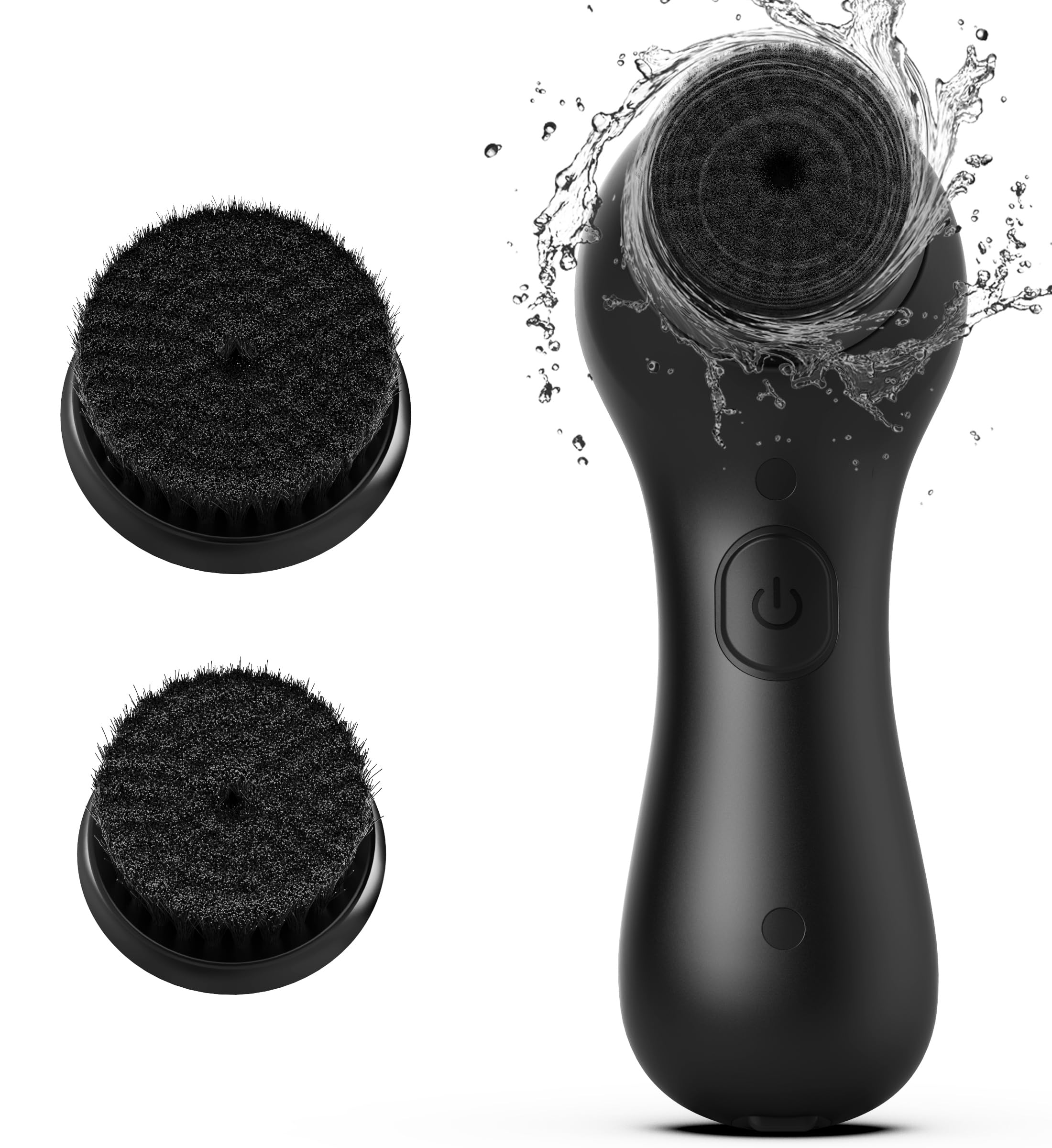 Facial Cleansing Brush, SHINCHIE Spin Face Scrubber, Waterproof Face Scrub Brush, Rechargeable Facial Exfoliator, Electric Cleanser for Deep Cleansing & Exfoliating,Rotating Skin Care Wash Kit -Black