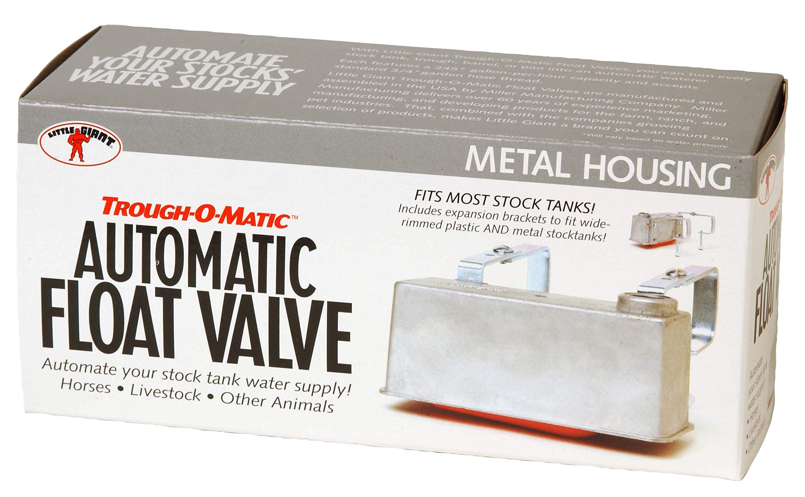 Little Giant® Trough-O-Matic® | Stock Water Tank Float Valve | Watering Tank with Aluminum Housing and Expansion Brackets