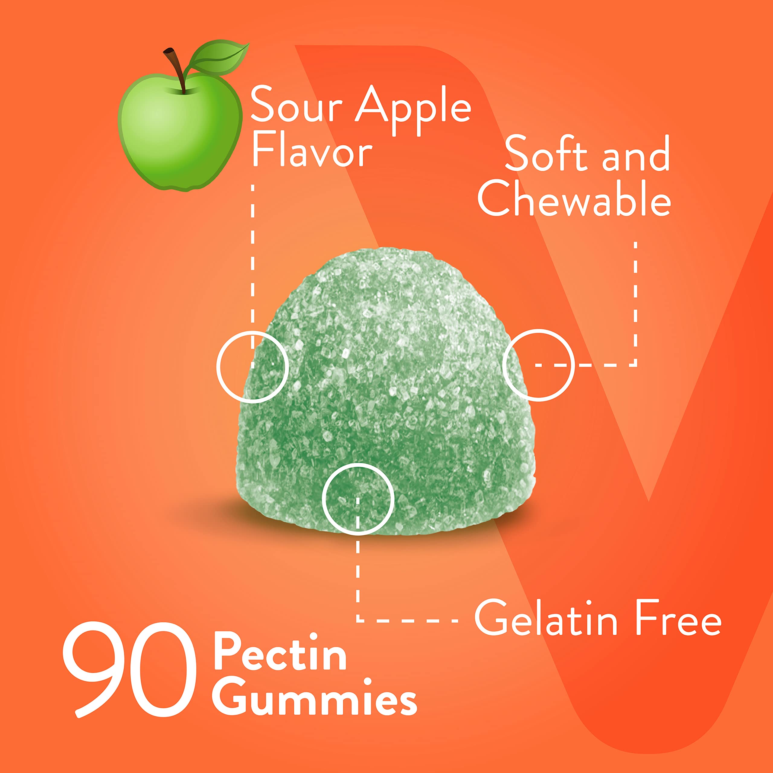 Vitamin C Gummies for Adults & Teens, 1050mg Maximum Strength - Immune Support Gummies - Immune Booster - Vegan, Gelatin Free, Gluten Free - Tasty Vitamin C Chewable Sour Apple Flavored Gummy