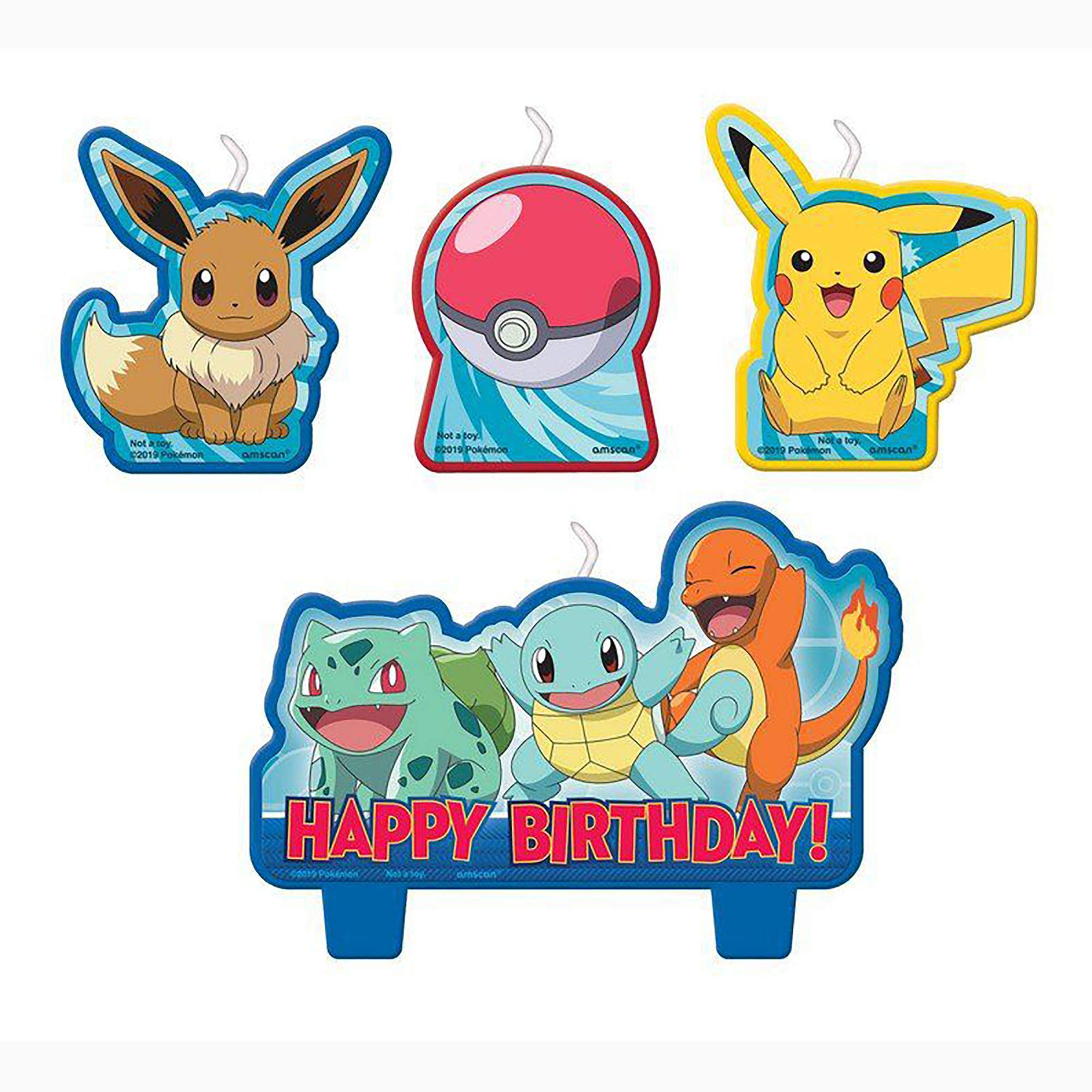 Amscan Pokemon Birthday Character Candle Set - 4 pcs, 172408