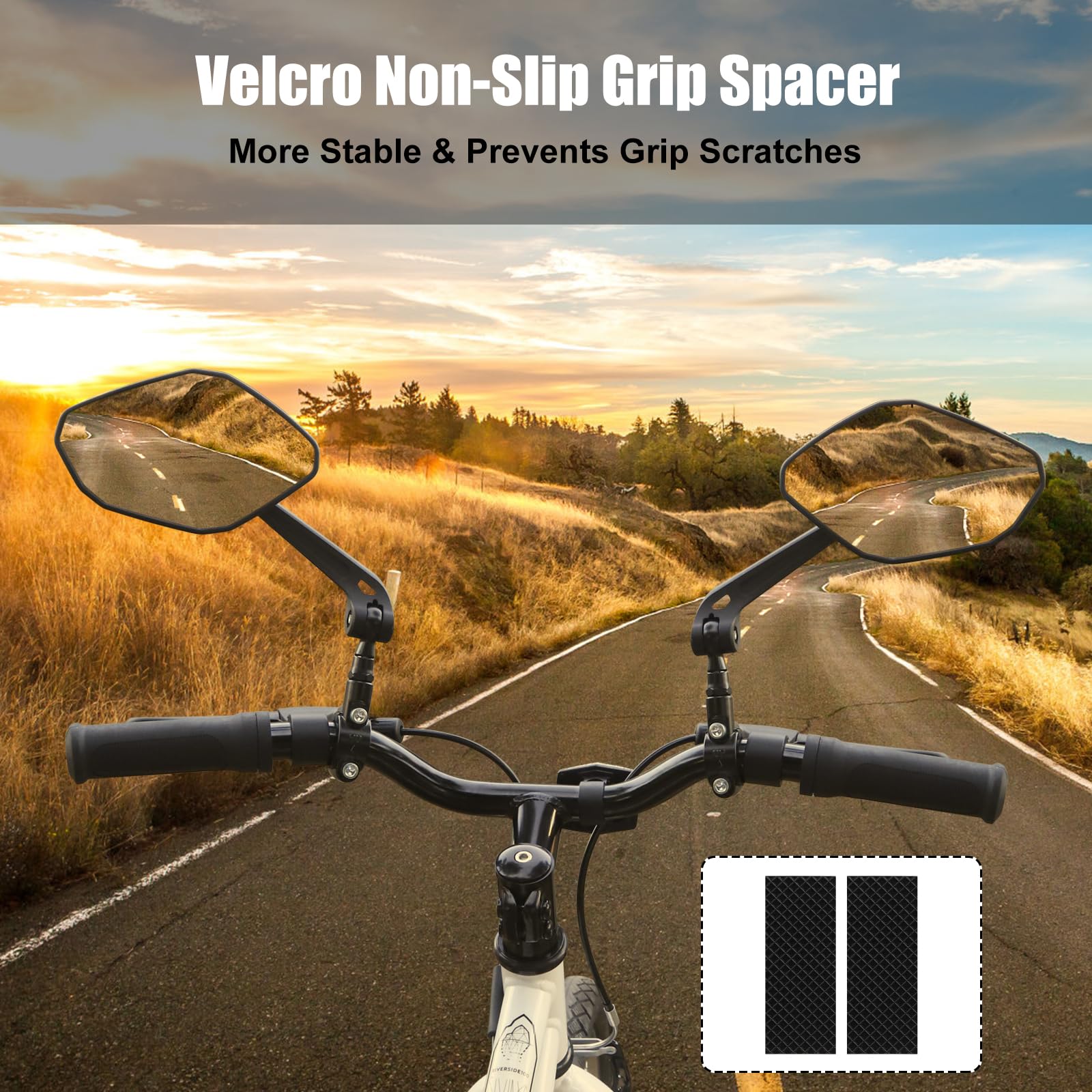 Diyife Bike Mirror, Bike Mirror Handlebar Mount 1 Pair, Wide Angle Large Handlebar Rearview Mirror, Blast-Resistant 360°Adjustable Bicycle Rear View Mirror Accessories for Mountain Road Bike