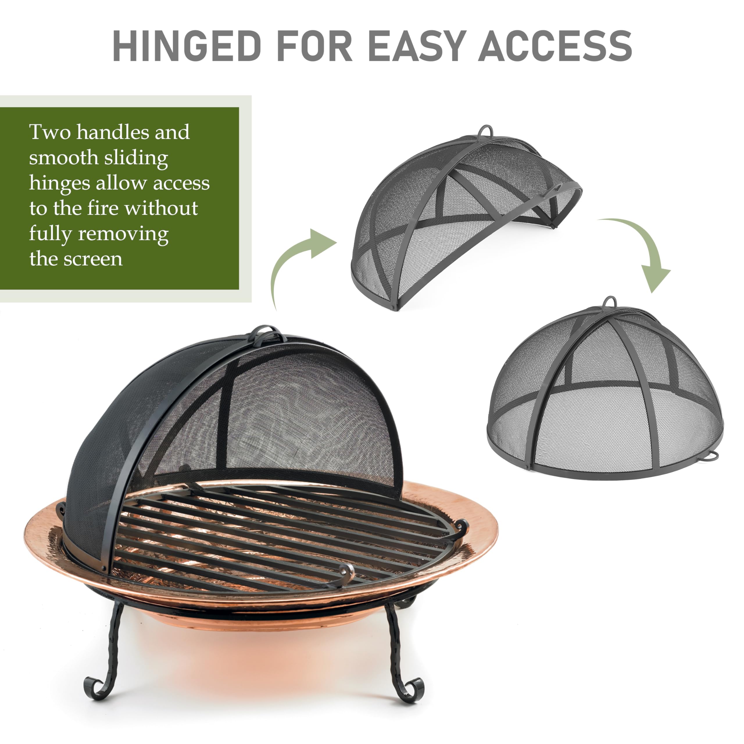 Good Directions 774 Heavy Duty Pit Spark Fire Screen Hinged for Easy Access, 24 Inch