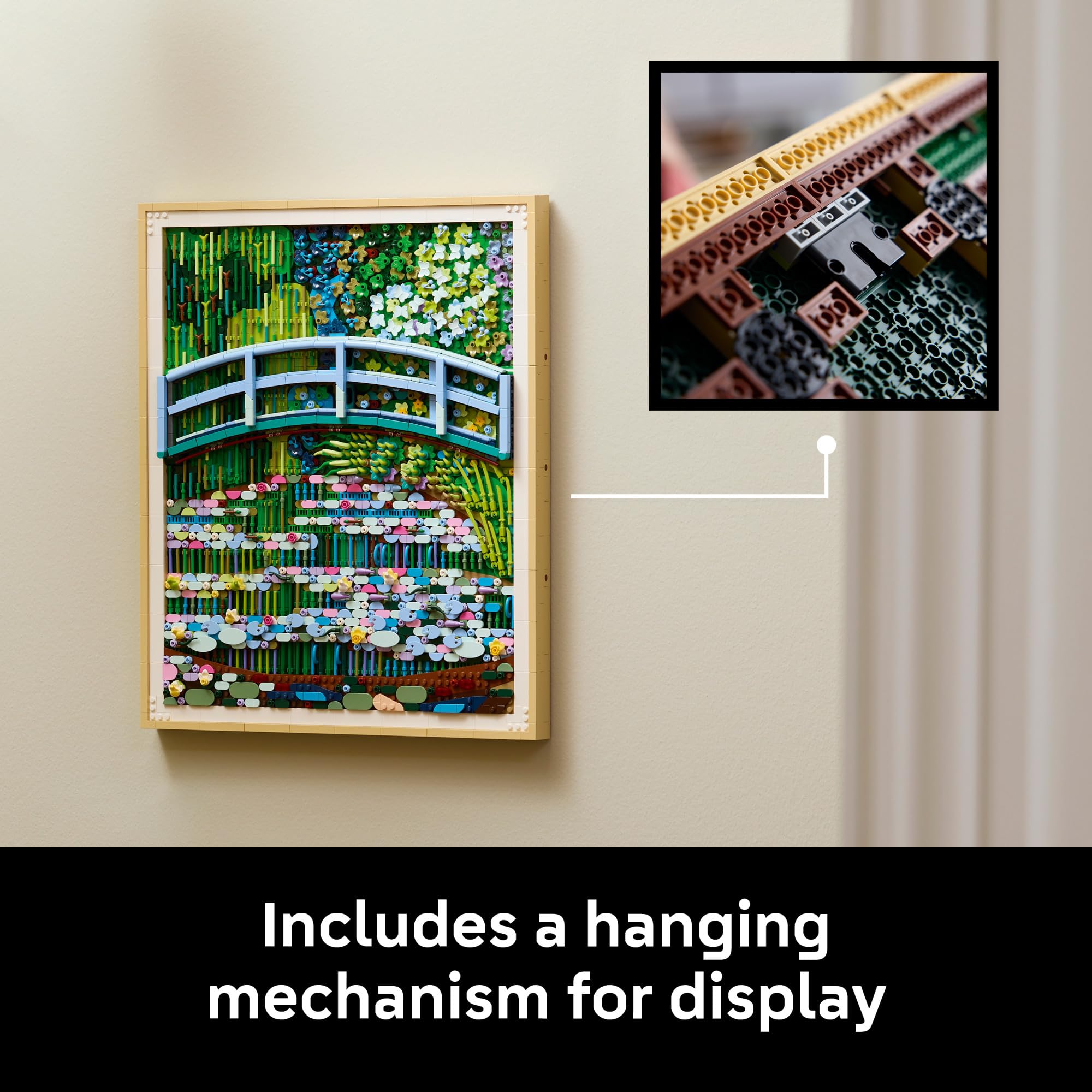 LEGO Art Claude Monet – Bridge Over a Pond of Water Lilies - Building Sets for Adults, Ages 18+ - Wall Decor for Living Room or Home Office - Gift for Women & Men - 31220