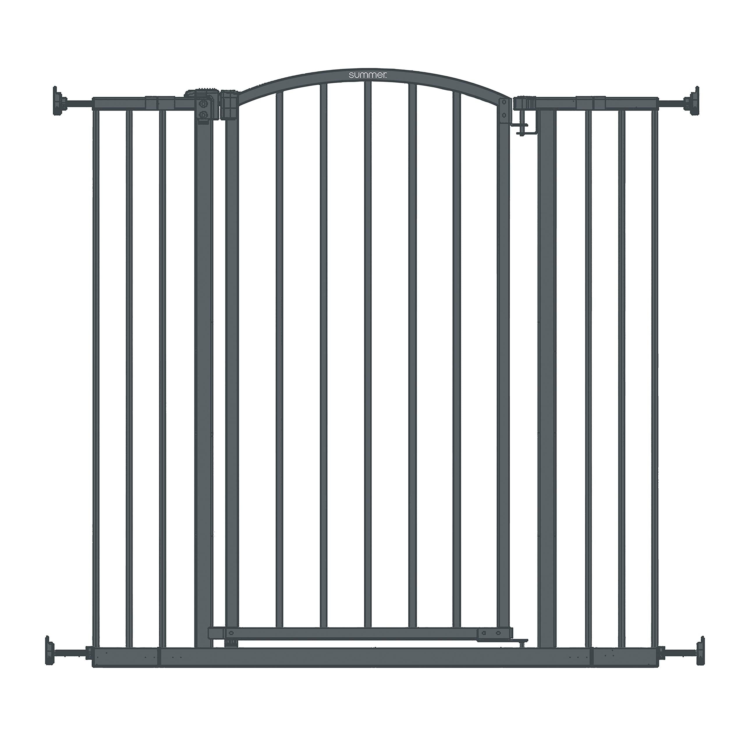 Summer Infant Extra Tall Decor Safety Pet and Baby Gate, 28” - 38.25” Wide, 36" Tall, Install In-between Rooms, Doorways and Stairways, 20” Wide Door Opening - Gray