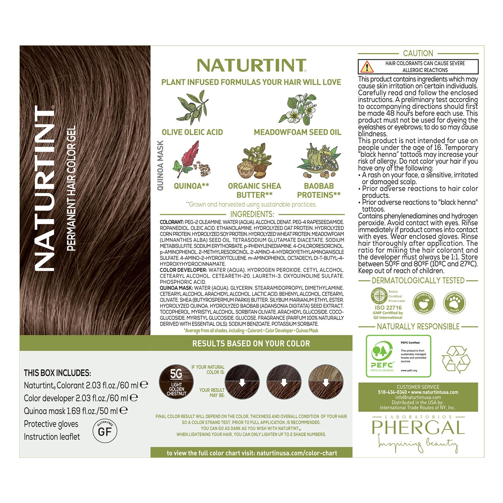 Naturtint Hair Color Permanent, 5G Light Golden Chestnut, 5.75 Fl Ounce