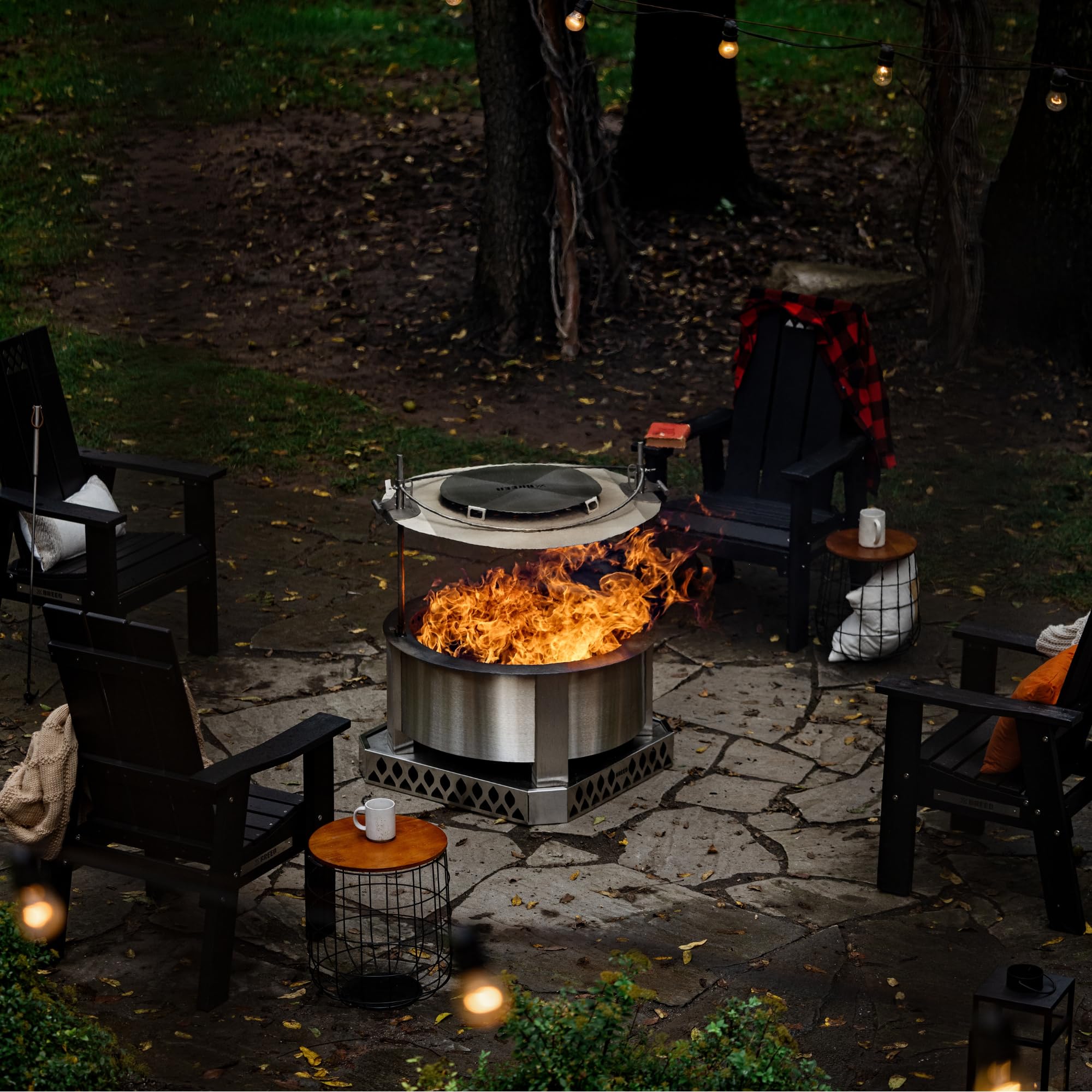 Breeo Outpost™ Heat Deflector X30 | Compatible with Y Series and X Series | Maximize Hot Airflow | USA Made | Live-Fire Cooking Accessory (Heat Deflector & Outpost Rod Included)