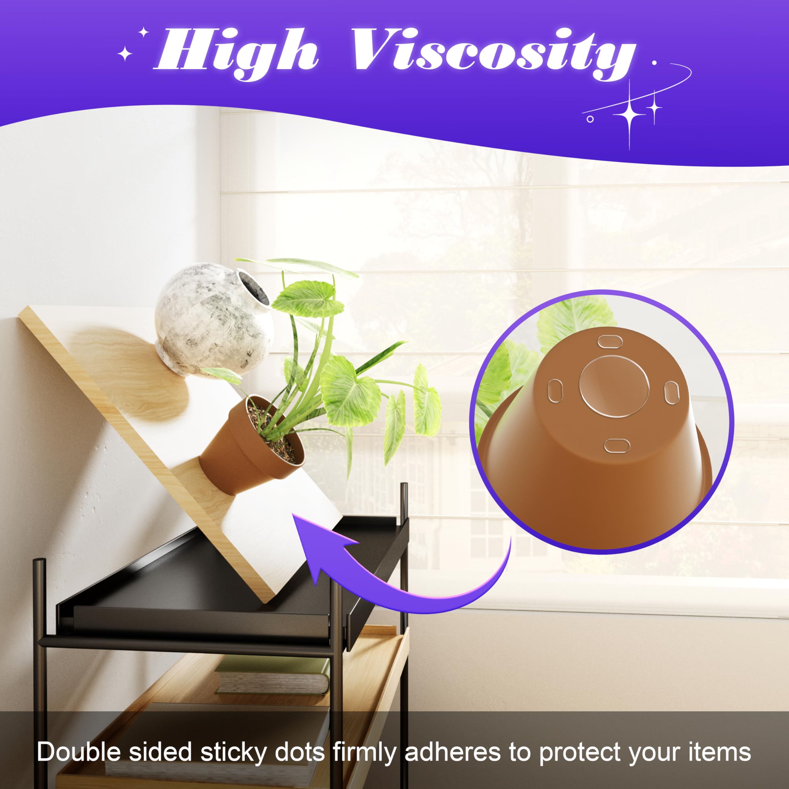 PHIXBEAR 252pcs Car Easy-Pull Sticky Putty Clear Double Sided Removable, No Residue Glue Adhesive Double Sided Tape for Car, Walls, Holiday Decor, Balloons, Posters, Crafts & Classroom Decor, 3 Sizes