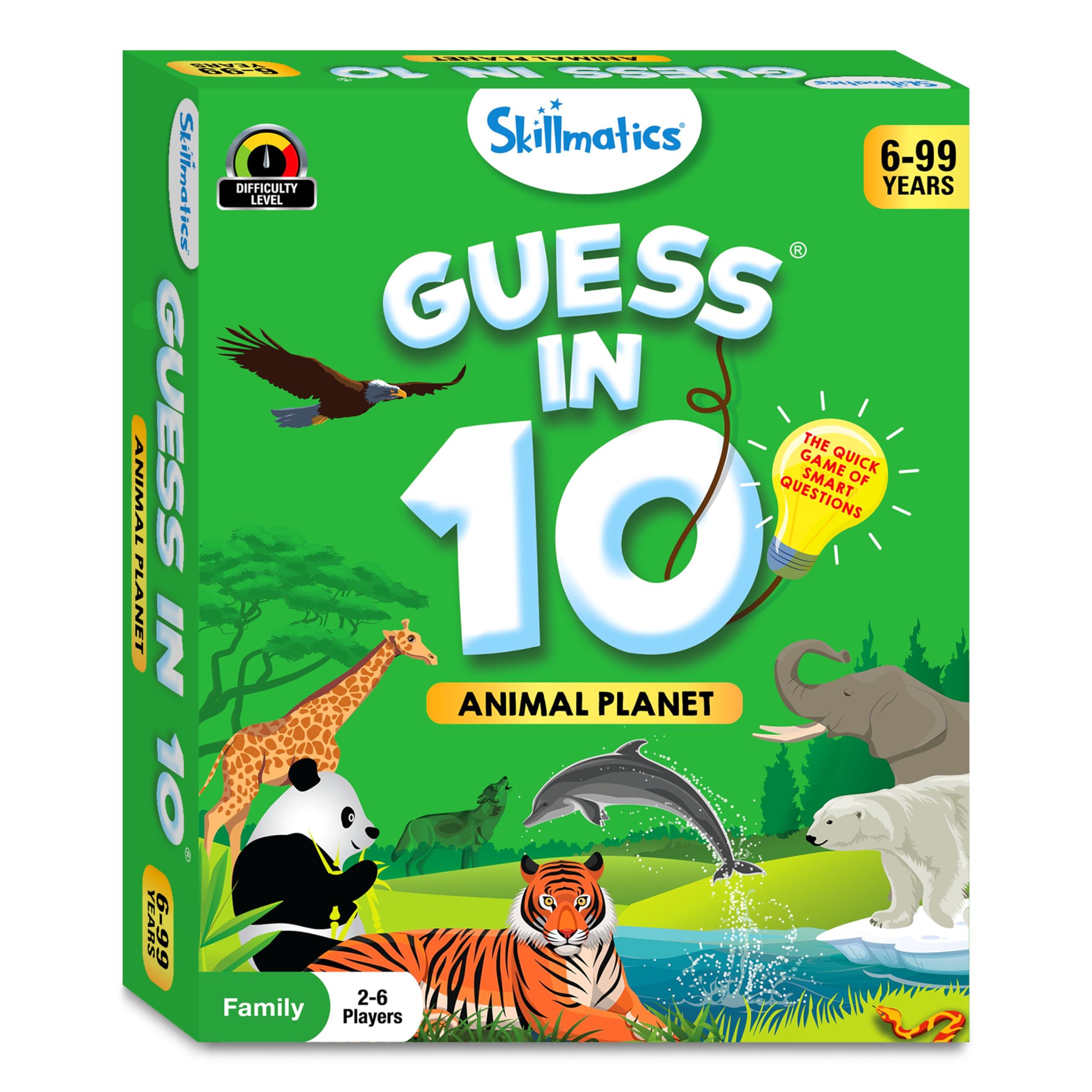 Skillmatics Card Game - Guess in 10 Animal Planet, Stocking Stuffers, Perfect for Boys, Girls, Kids, and Families Who Love Toys, Board Games, Gifts for Ages 6, 7, 8, 9