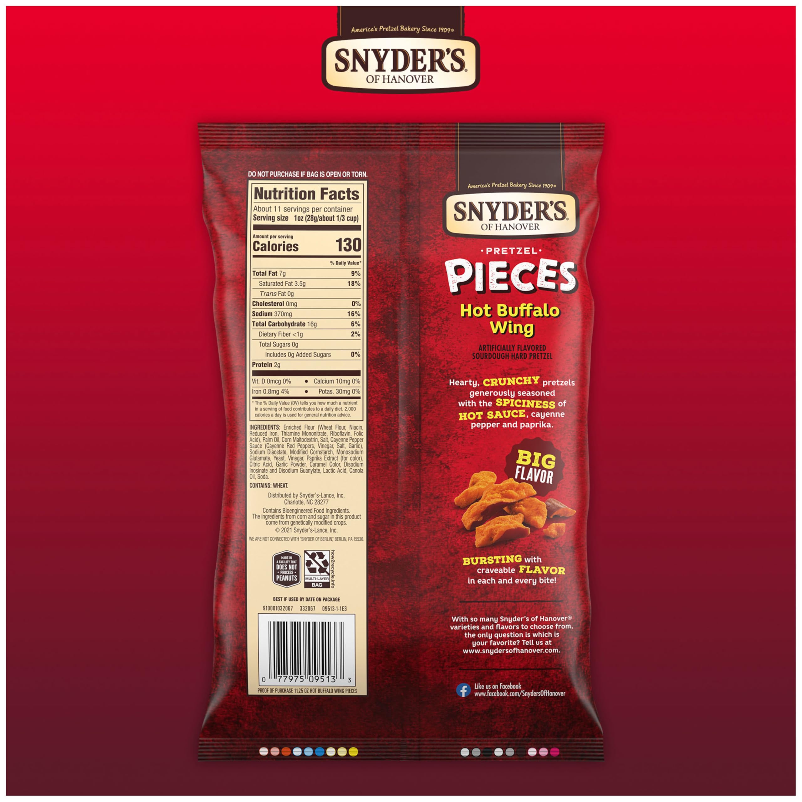 Snyder's of Hanover Pretzel Pieces, Hot Buffalo Wing, 11.25 Oz