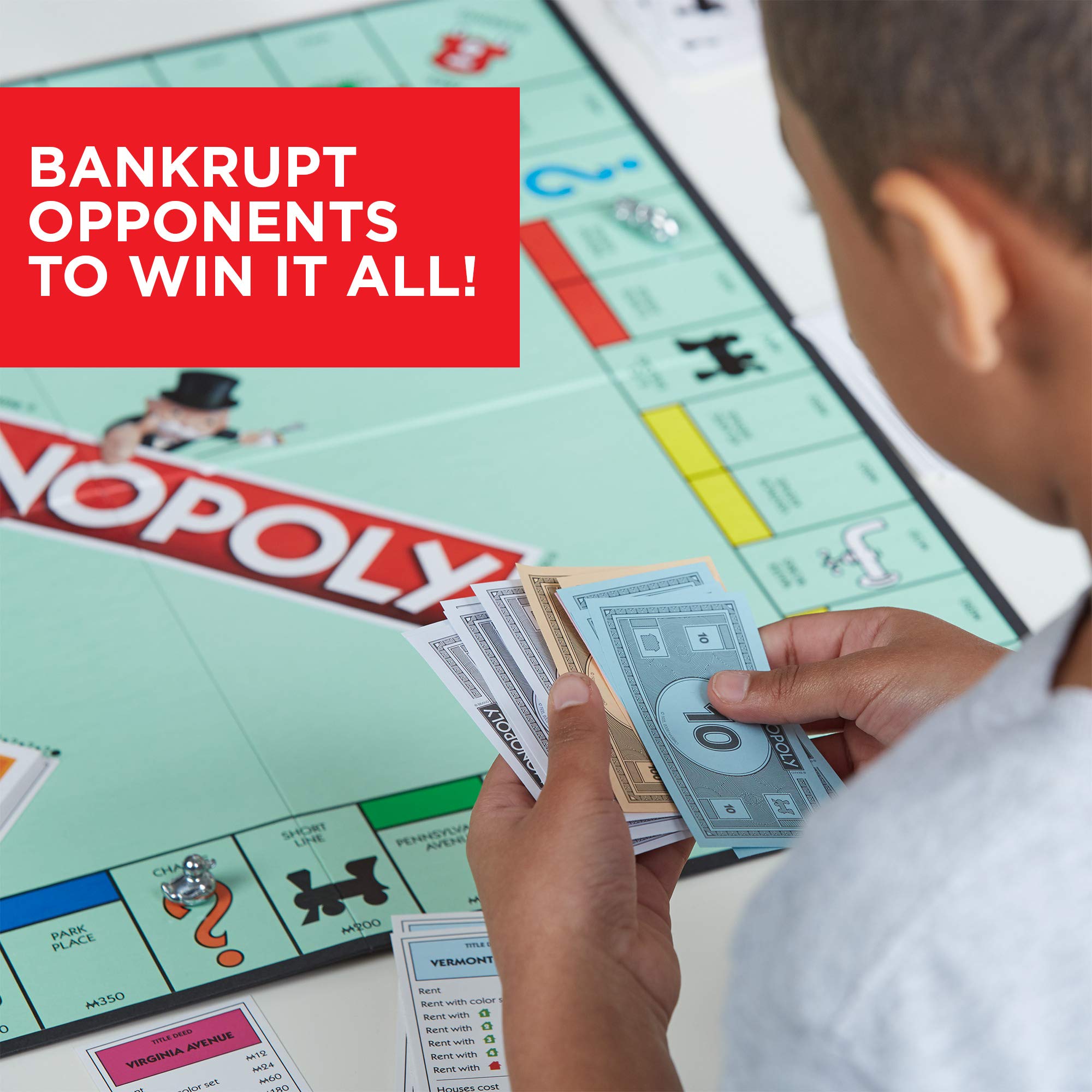 Monopoly Game, Family Board Games for 2 to 6 Players & Kids Ages 8 and Up, Includes 8 Tokens (Token Vote Edition)