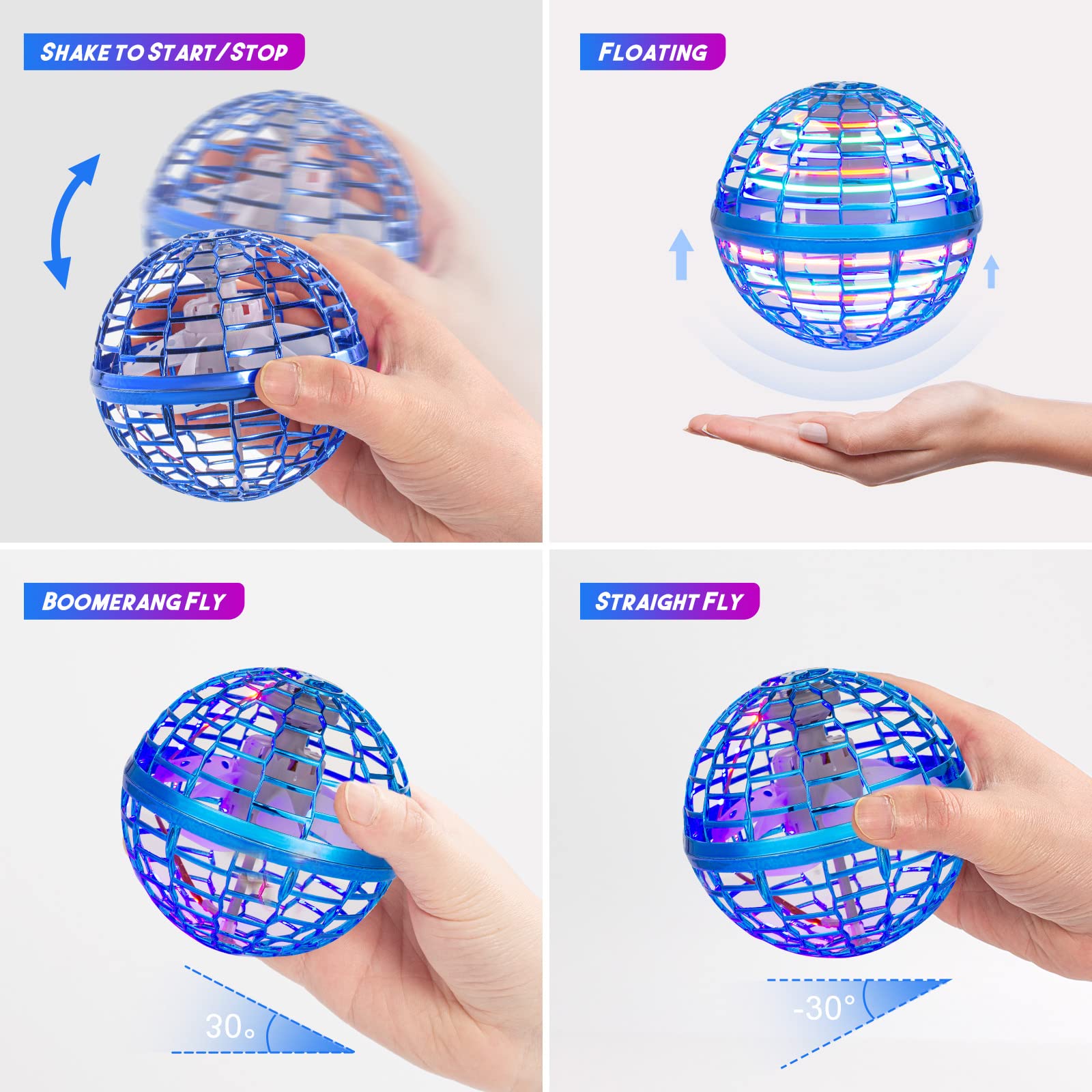 Kidsjoy Flying Orb Ball Galaxy Ball: 2023 Cool Cosmic Globe Boomerang Balls Toys Hover Floating Spinner Mini Drone Boys Girls Birthday Gifts Ideas for 6 7 8 9 10 11 12 Year Old