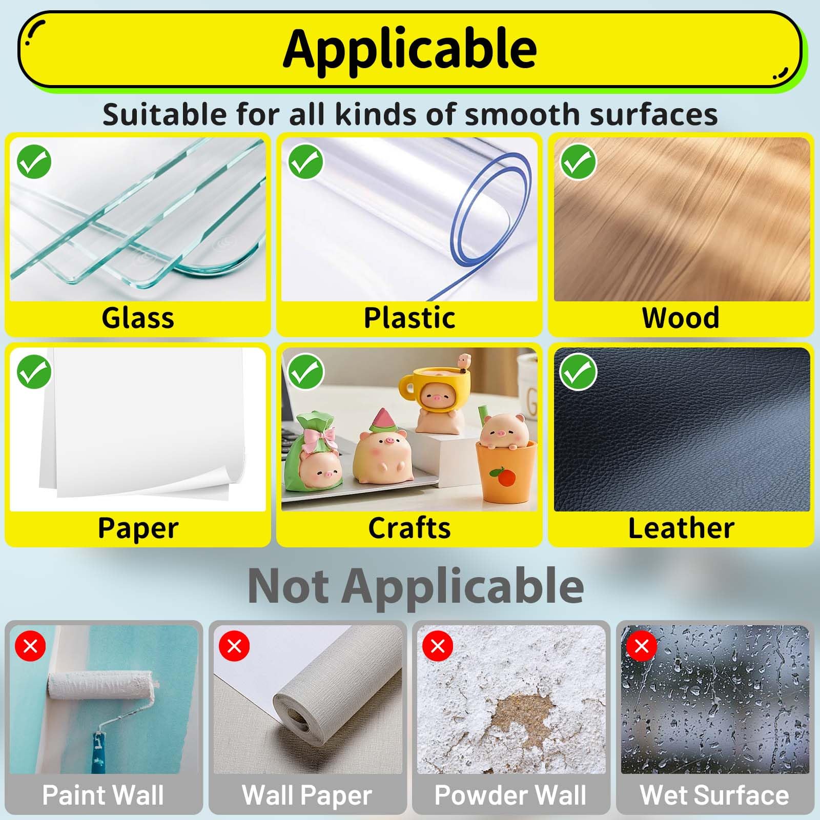 PHIXBEAR Upgraded Mounting Putty with Pull Tab, Removable Museum Tape Sticky Double Sided Adhesive Dots No Trace for Poster, 182 Pcs 0.6" x 1.38"