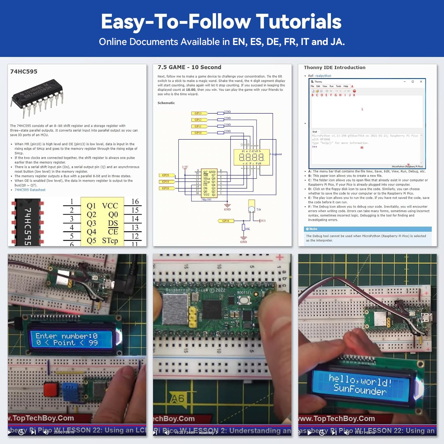 SunFounder Raspberry Pi Pico W Ultimate Starter Kit with Online Tutorials, 450+ Items, 117 Projects, MicroPython, Piper Make and C/C++ (Compatible with Arduino IDE)