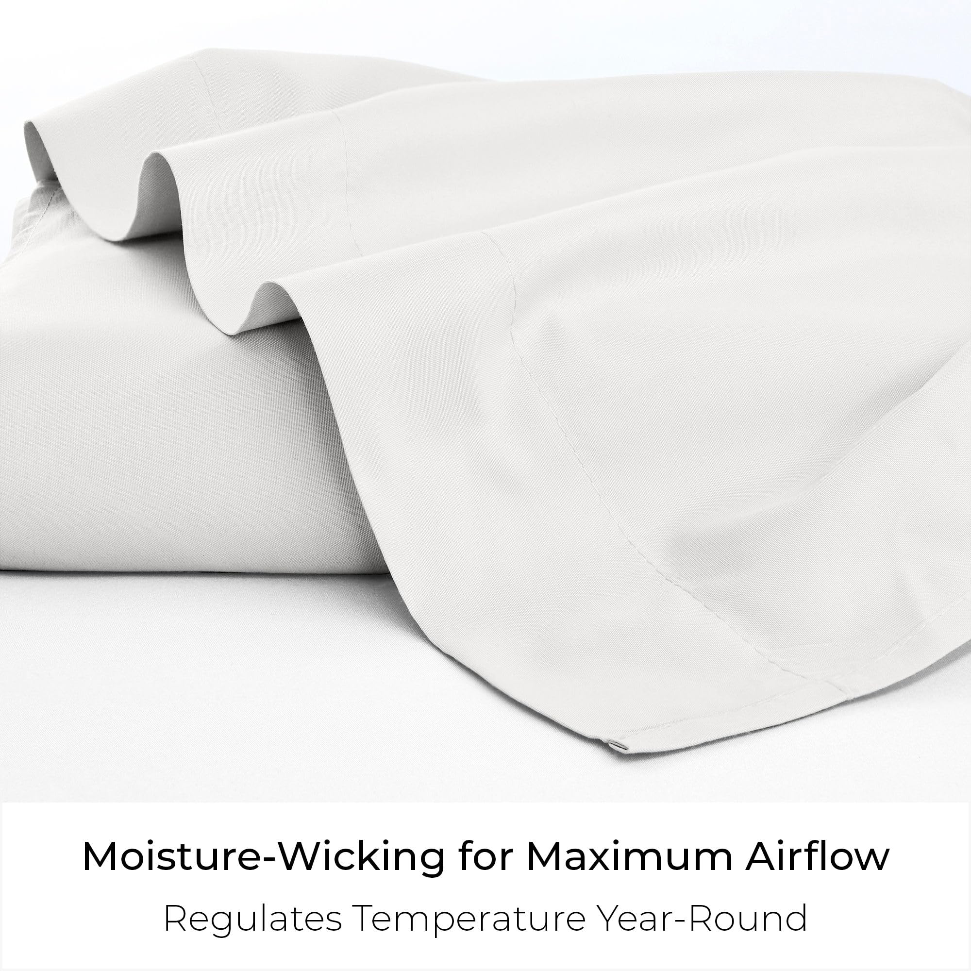 Mellanni King Size Flat Sheet - Iconic Collection Bedding - Hotel Luxury, Extra Soft, Cooling - Wrinkle, Fade, Stain Resistant - 1 Flat Sheet Only (King, White)