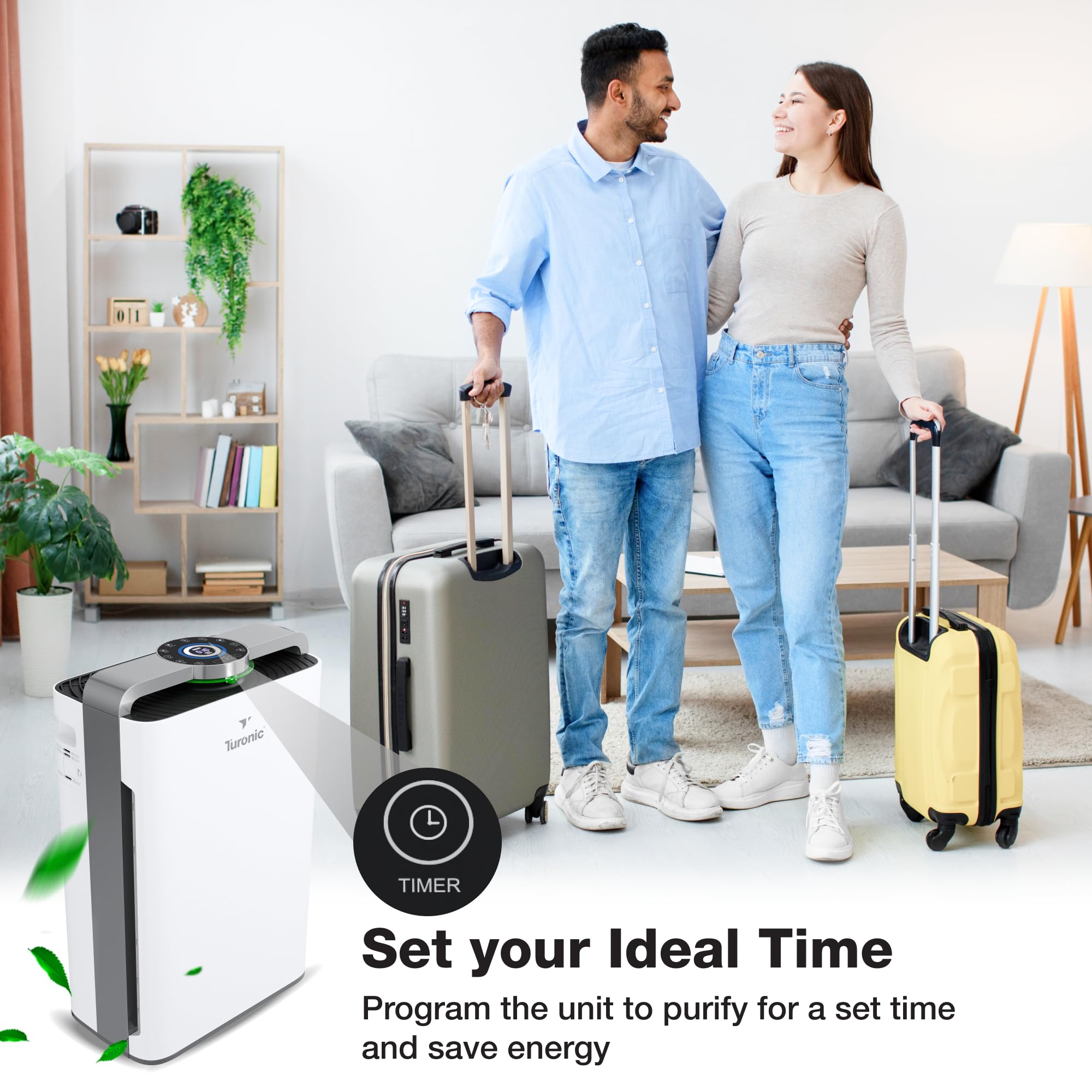 Turonic PH950 - Air Purifier And Humidifier Combo, up to 4200 Sq Ft Large Room Air Cleaner For Home, True Hepa 13 Filter, for Pet Hair, Smells, Pollen, Smoke in Office, Bedroom, Living Room, Basement