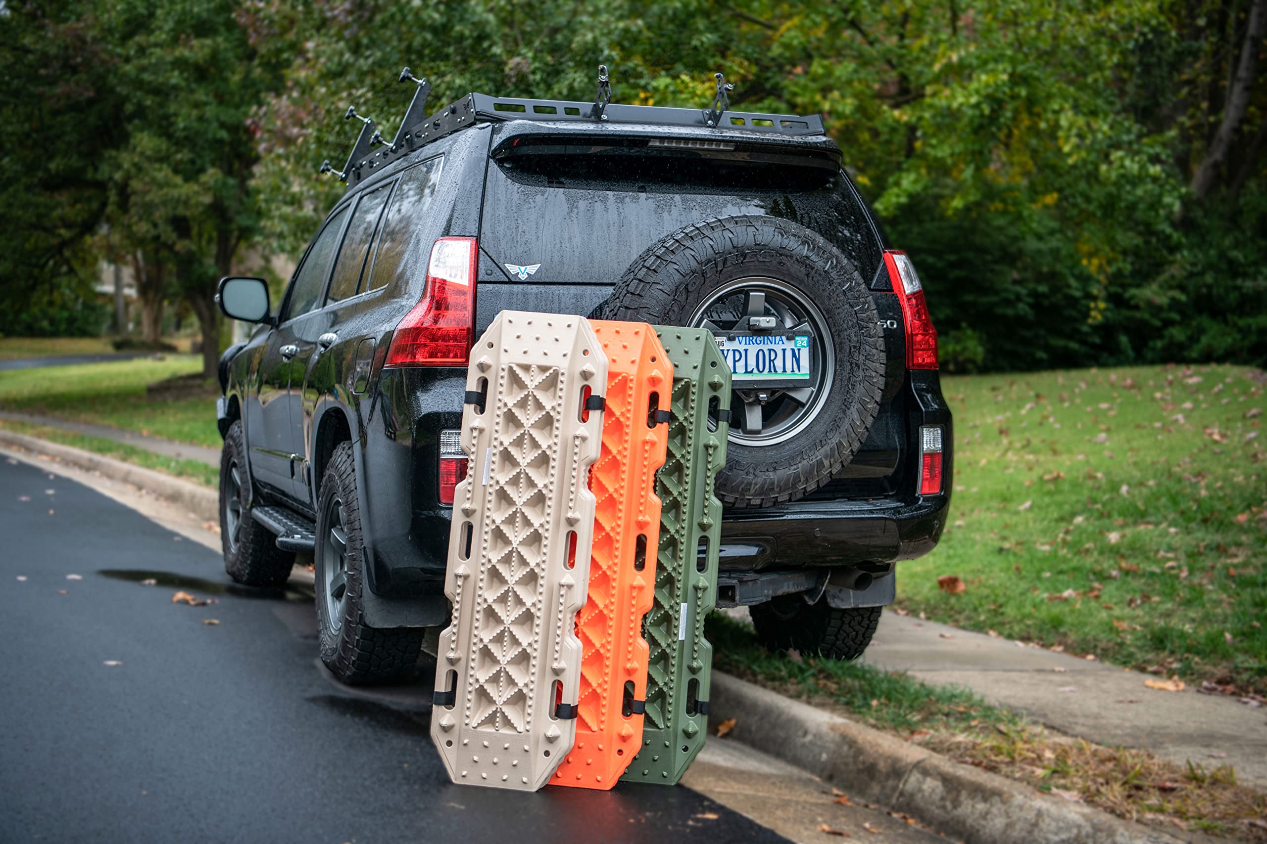 Maxsa 20333-OD Heavy-Duty Escaper Buddy Traction Mats for Off-Road Mud, Sand, & Snow Vehicle Extraction, Bendable, Unbreakable, Olive Drab, 2 Pack