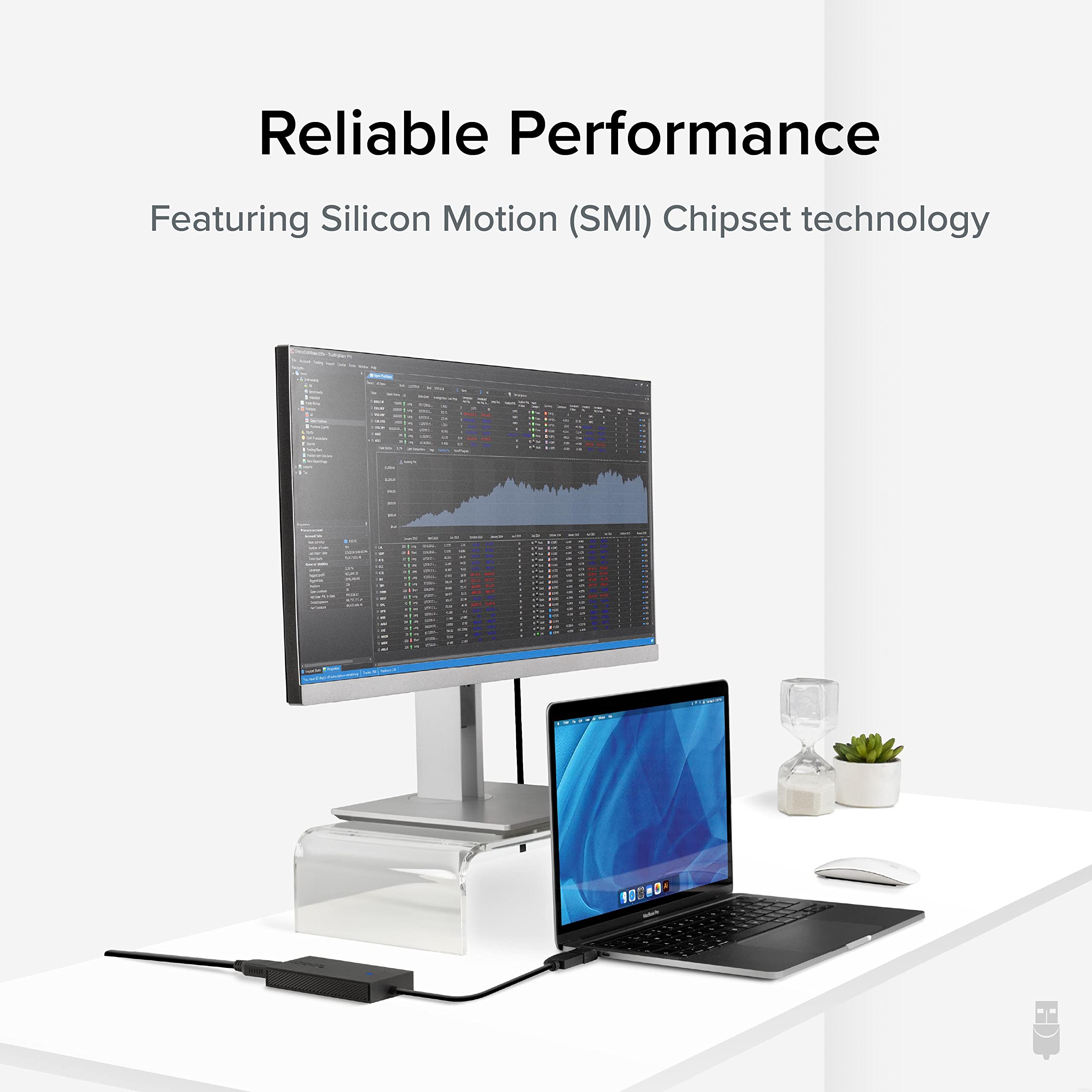 Plugable USB to DisplayPort Adapter. Connect one or More to Any Mac or Windows System to add Extra displays up to 1920x1080 60hz. USB C and A