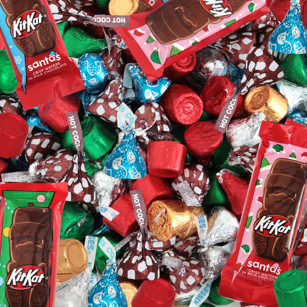 Christmas Chocolate Mix, 2lb Pack of Christmas Candy Individually Wrapped, Ideal Christmas Candy Bulk for Stocking Stuffers, Delicious Chocolate Variety Pack for Christmas Chocolate Gifts