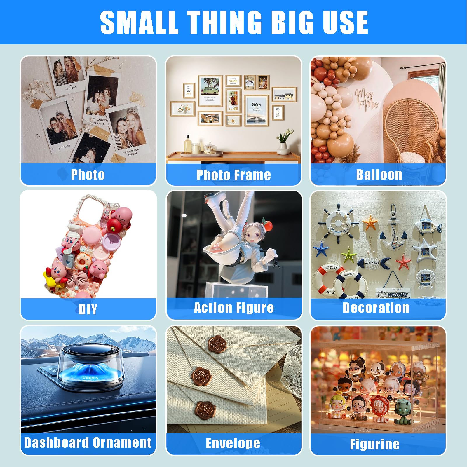 PHIXBEAR Made of 3M 0.6in Clear Poster Putty, Removable No Damage Double Sided Adhesive Dots, Waterproof Heat Resistant Mounting Putty Sticky Tack (60)