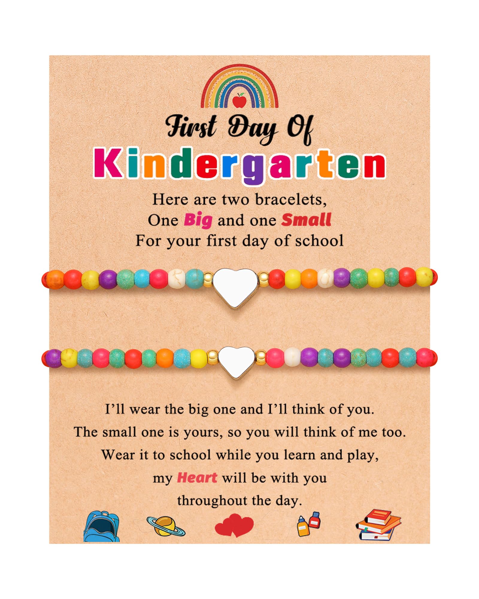 Kidbbi Back to School Stuff First Day of Kindergarten Bracelet Mommy and Me First Day of School Bracelet Mom and Daughter Mother Daughter Bracelets Back to School Gifts for Kids Girls