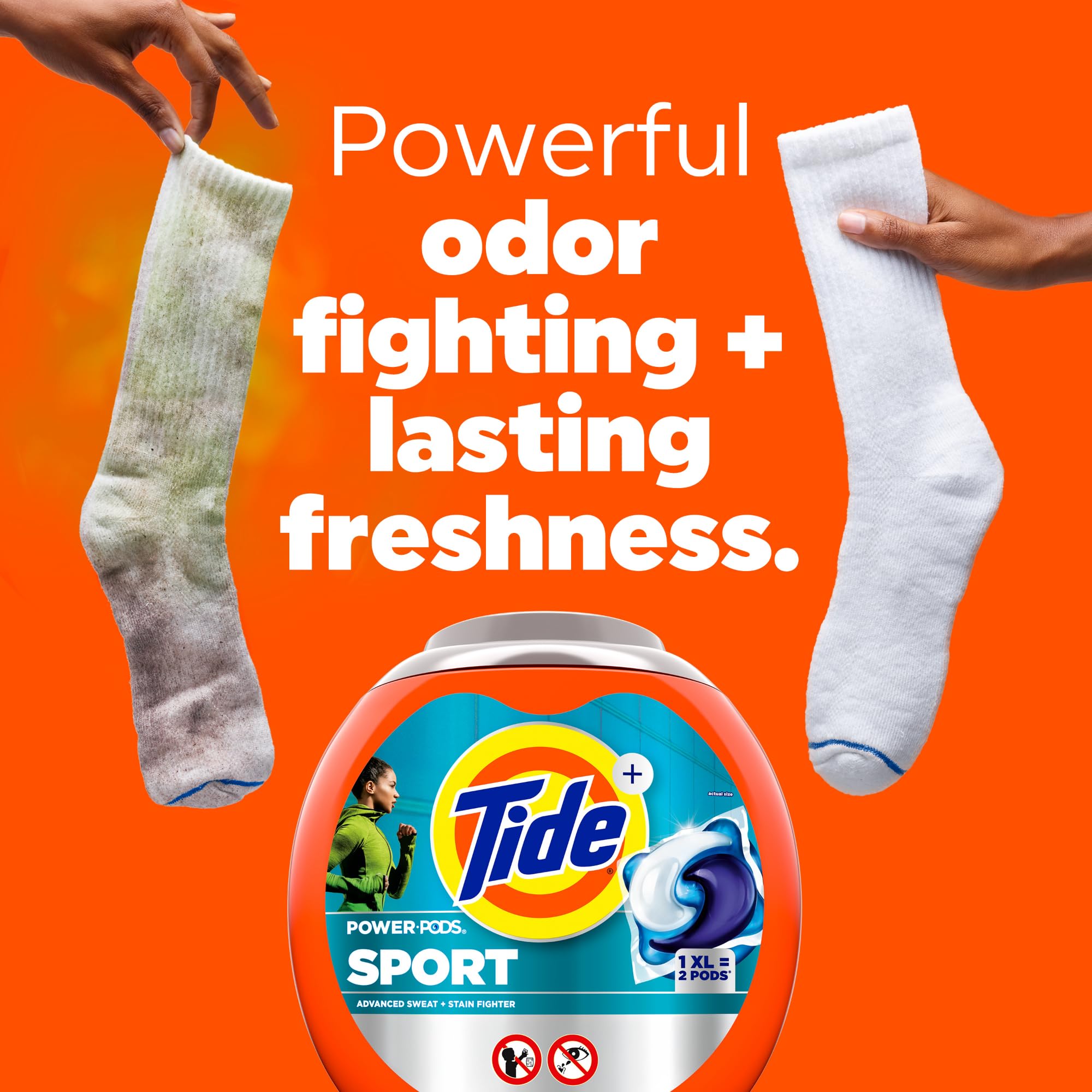 Tide Power Pods Laundry Detergent Pacs with Febreze Sport, 32 Count, Febreze Freshness with Sport Odor Defense